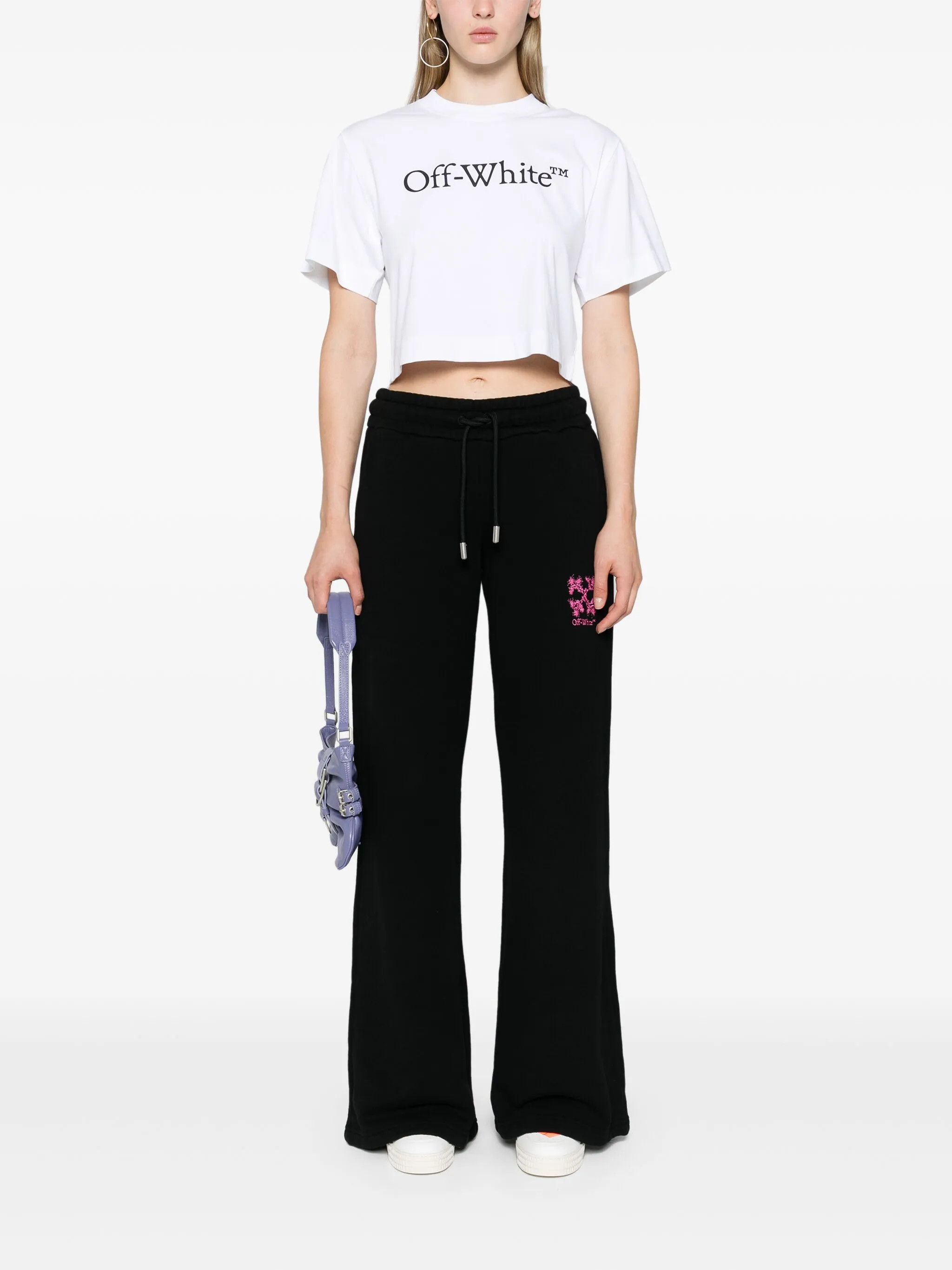 Off-White o1gr1nt0425 Thick Need Space Crop T-Shirt in White Size XS / US 0-2 / IT 36-38 - 2 Thumbnail