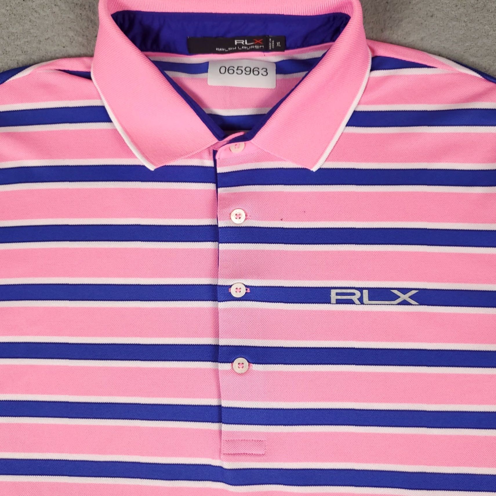 RLX Ralph Lauren RLX Ralph Lauren Polo Shirt Mens XL Striped Pink Blue Short Sleeve Polo Sport Golf Casual Size US XL / EU 56 / 4 - 3 Thumbnail