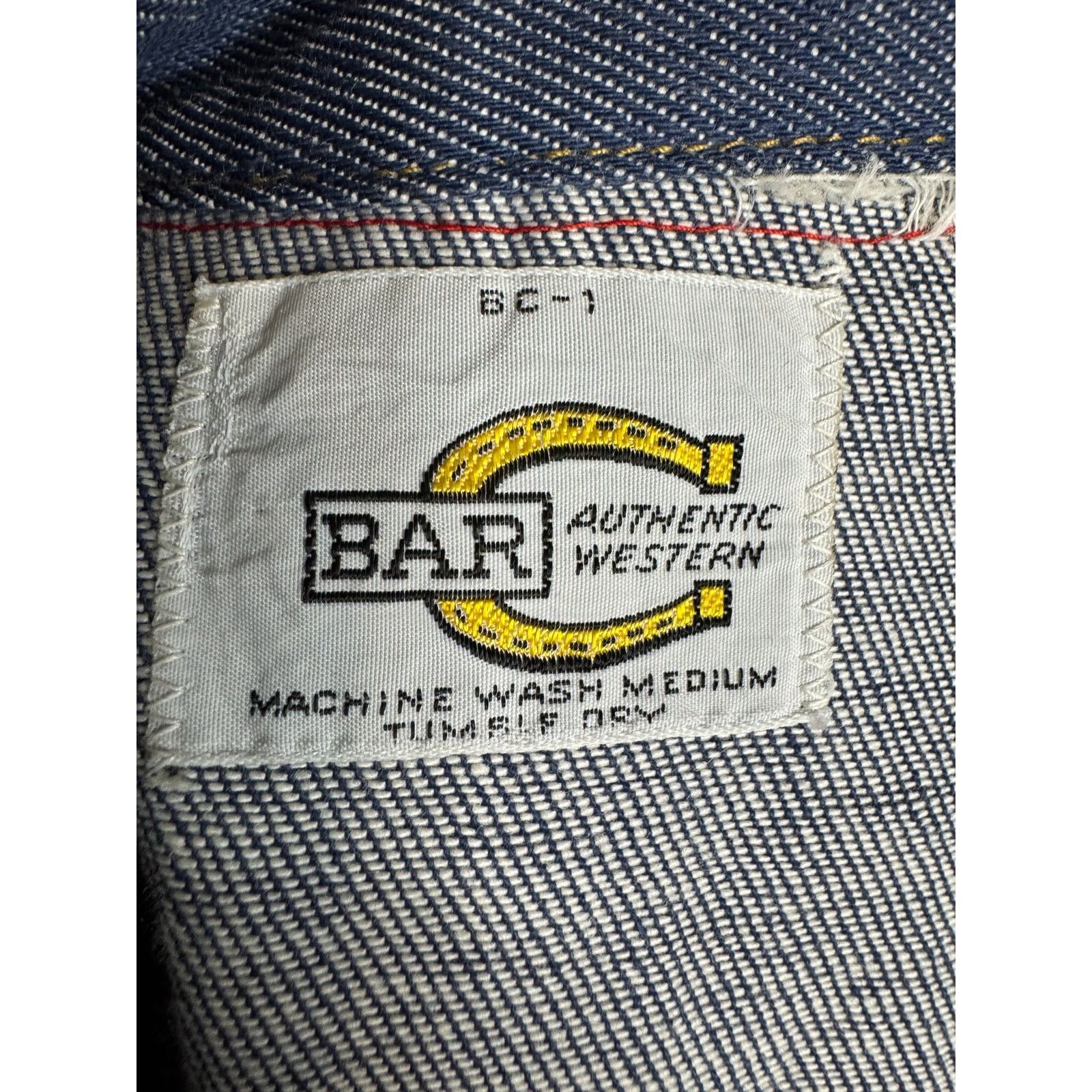 Vintage Vtg Bar C authentic western denim shirt dagger collar eyelet Size M / US 6-8 / IT 42-44 - 12 Thumbnail