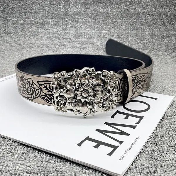 VIBE Rose Pu Leather Belt Belt Size ONE SIZE - 8 Thumbnail