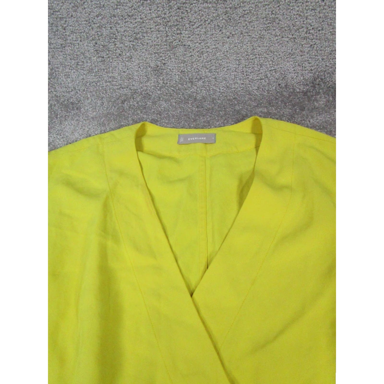 Everlane Everlane Dress Womens 0 Yellow Wrap Dress V-Neck Sleeveless Tie Short Tailored Classic Spring Summer Womens Size XS / US 0-2 / IT 36-38 - 2 Thumbnail