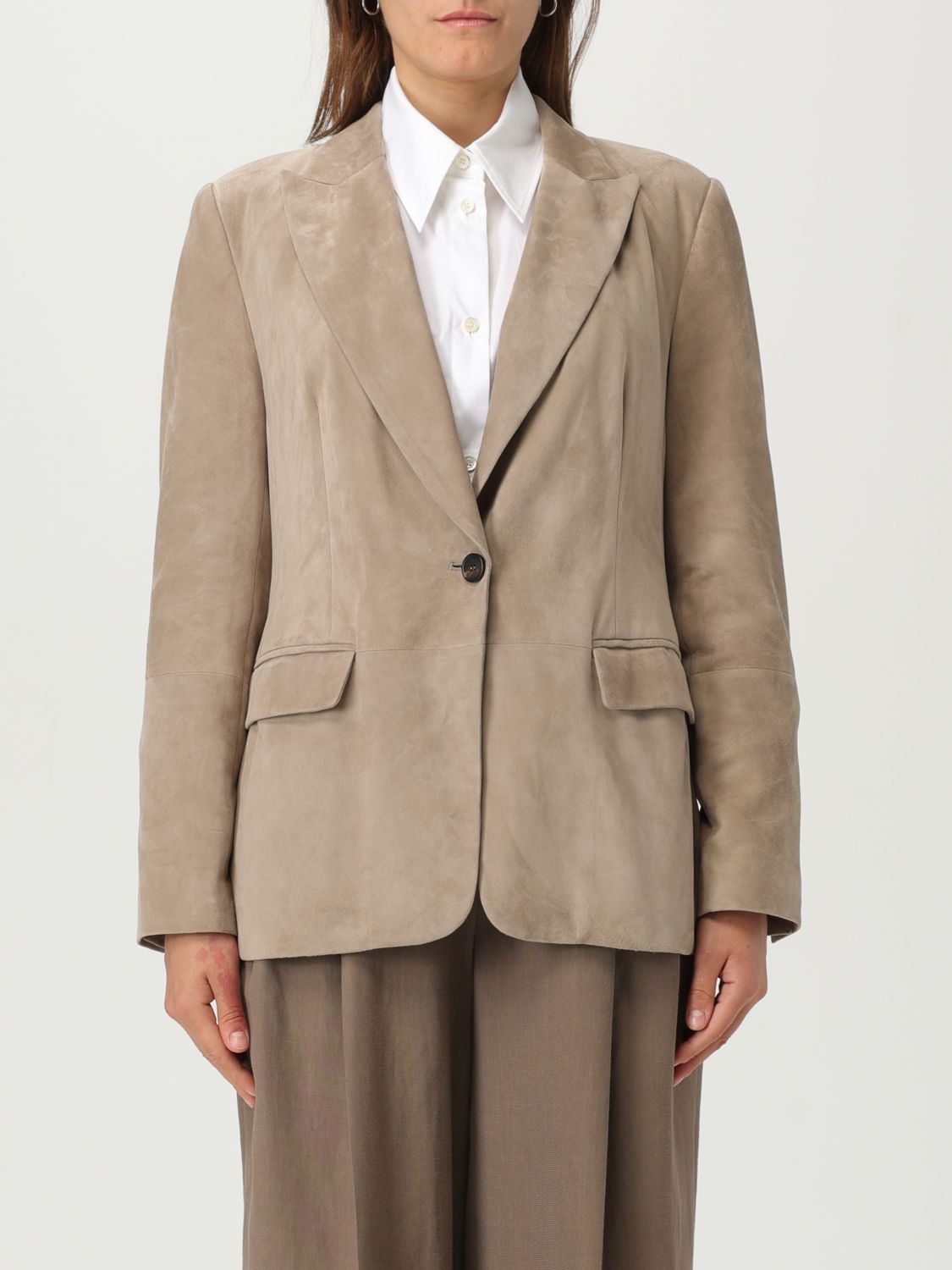 アウターその他 BRUNELLO CUCINELLI Woman Blazer Beige MG5237050 C001 Brunello Cucinelli Brunello Cucinelli Blazer Woman Beige