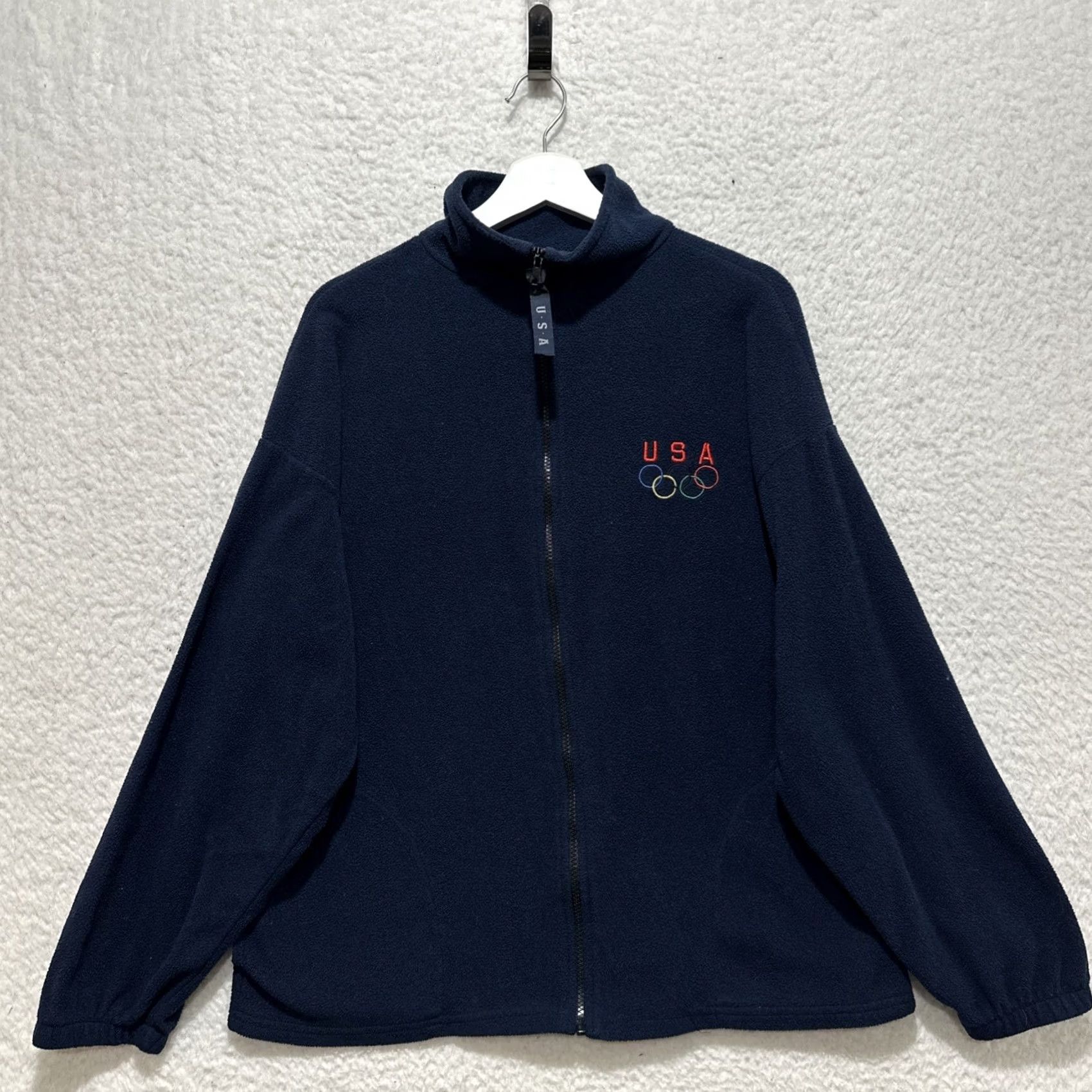 Vintage VINTAGE 90s USA Olympics Jacket Mens Size L Fleece Full Zip Sweater Made in the USA Size US L / EU 52-54 / 3 - 2 Thumbnail