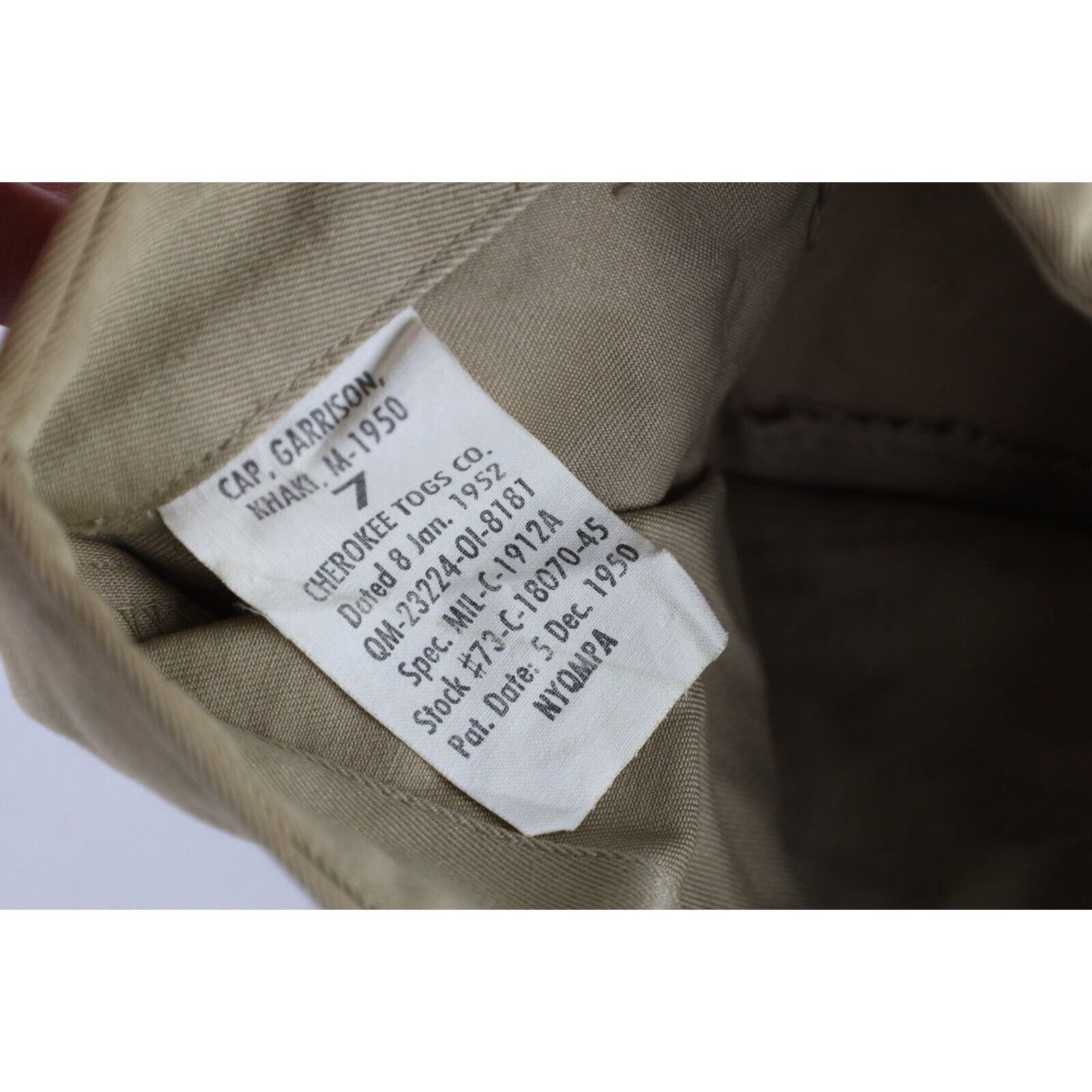 Vintage Vintage 50s 1952 Korean War Khaki M-1950 Garrison Cap Hat Size ONE SIZE - 8 Thumbnail