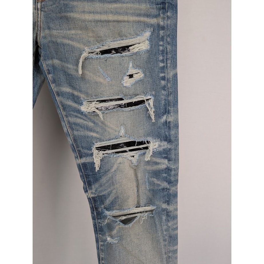 Amiri o1rshd1 Sequin Thrasher Jeans in Vintage Indigo Size US 33 - 7 Thumbnail