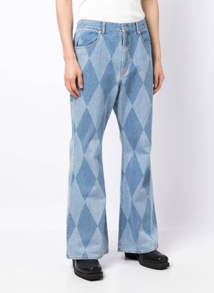 If Six Was Nine × Japanese Brand × Seditionaries Vintage Checked Blue By No Boundaries Flare Denim Size US 30 / EU 46 - 7 Thumbnail