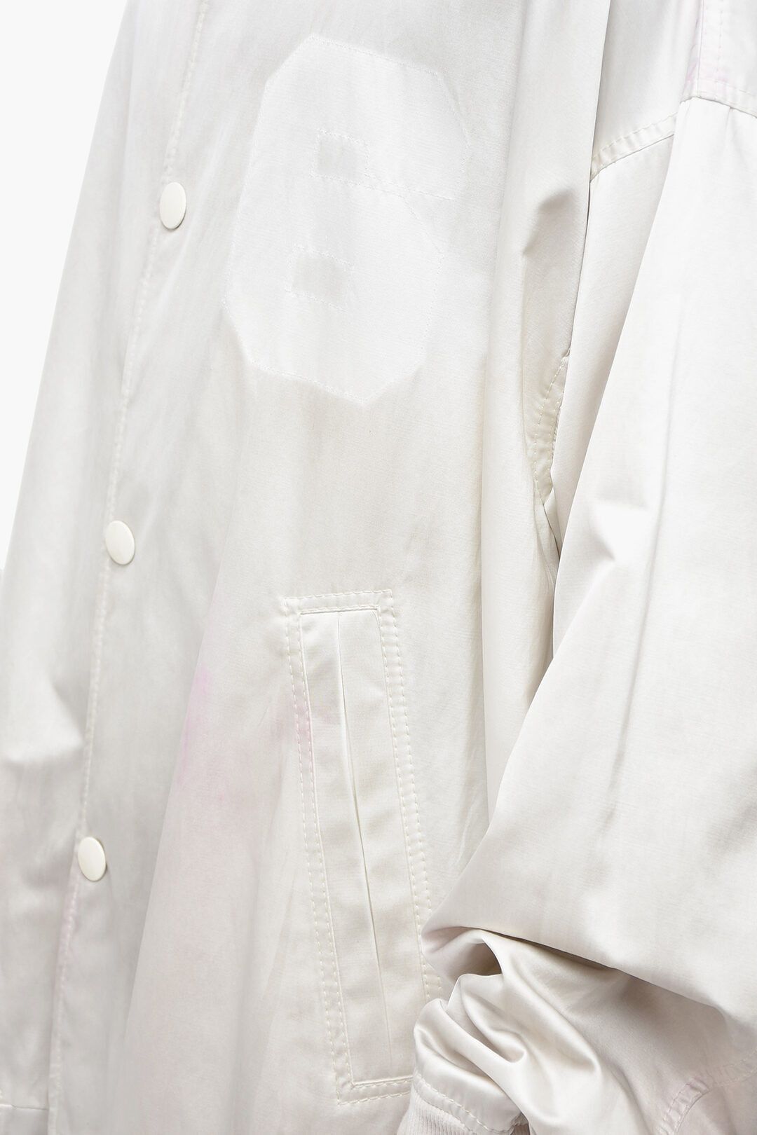 og1mm0824 MM6 Satin Oversized Bomber Jacket in White