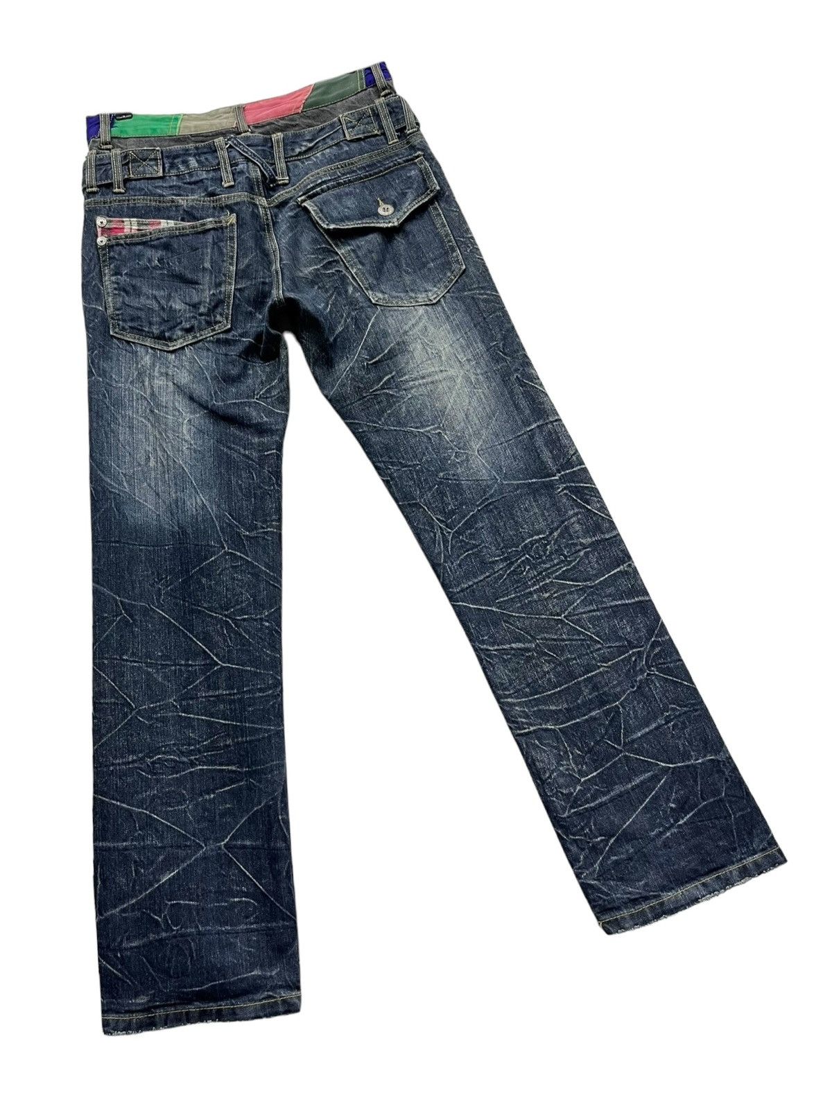 Japanese Brand 🔥PATINA Punk Tartan Double Waist Bondage Zippers Denim Size US 30 / EU 46 - 10 Thumbnail