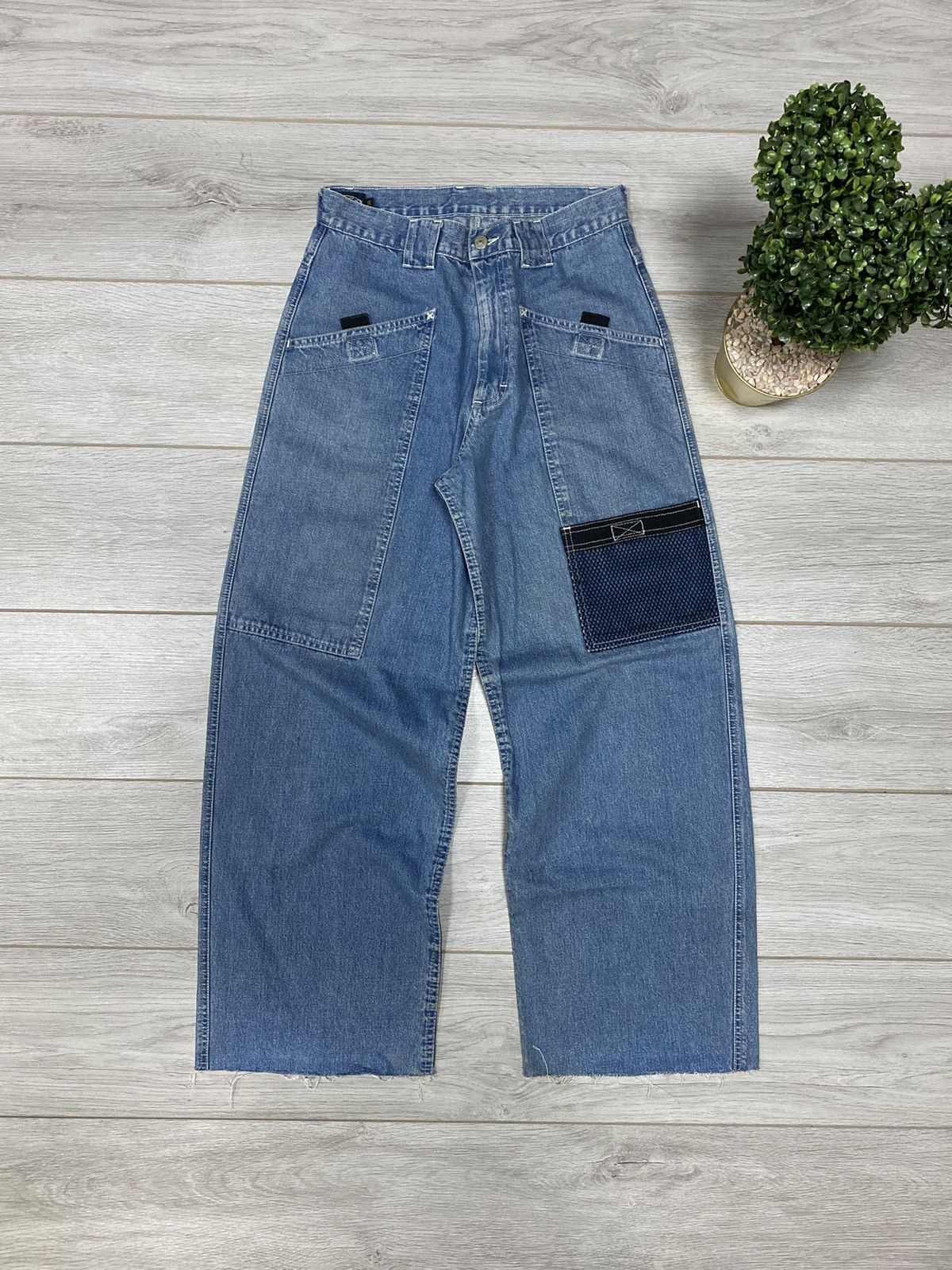 Lee Rare💥Crazy Vintage Lee Pipes multi mesh Pocket Baggy Jeans Size US 30 / EU 46 - 2 Thumbnail