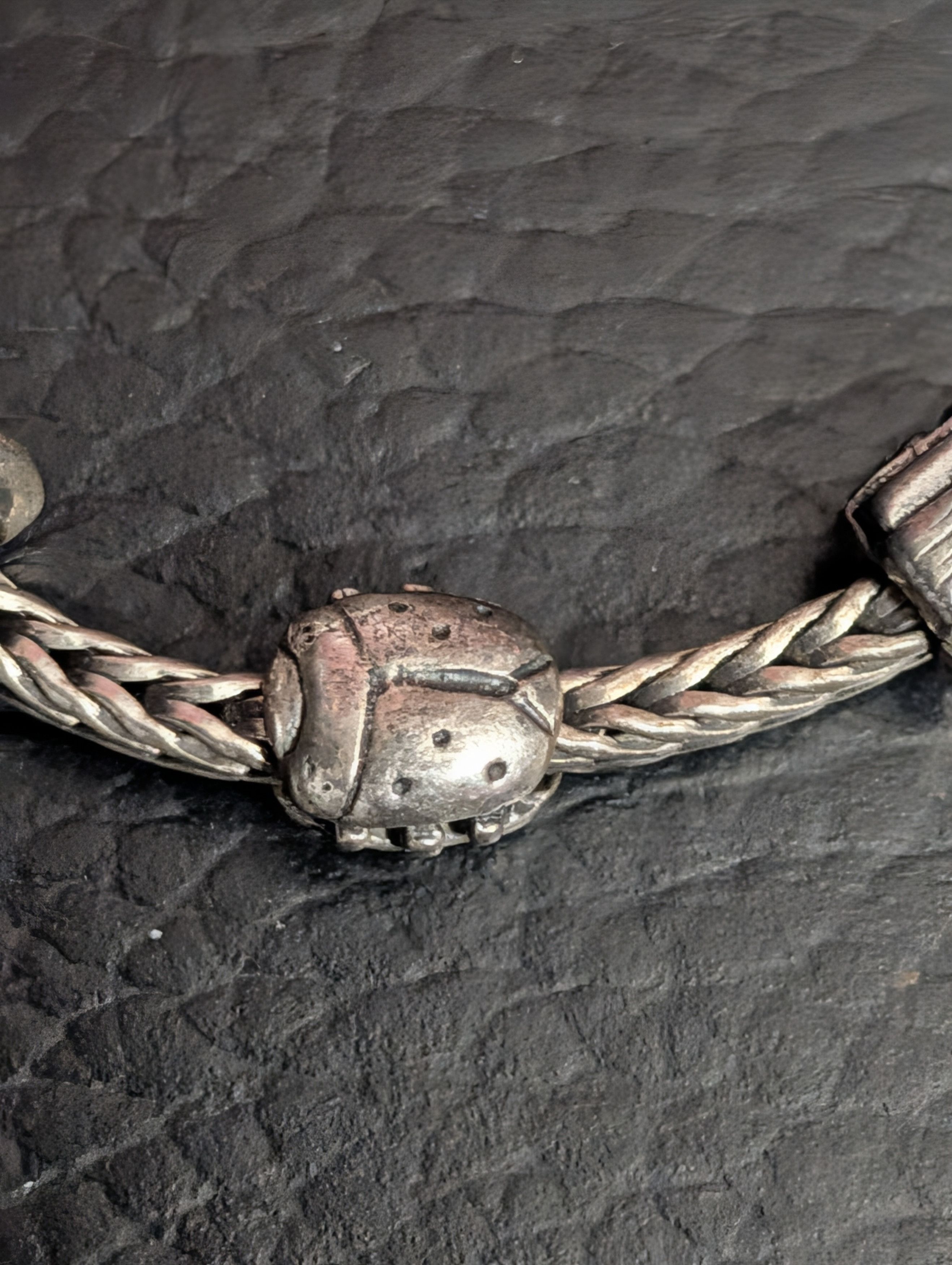 Sterling Silver TROLLBEADS 925 Foxtail 6-charm Sterling Silver Bracelet Size ONE SIZE - 3 Thumbnail
