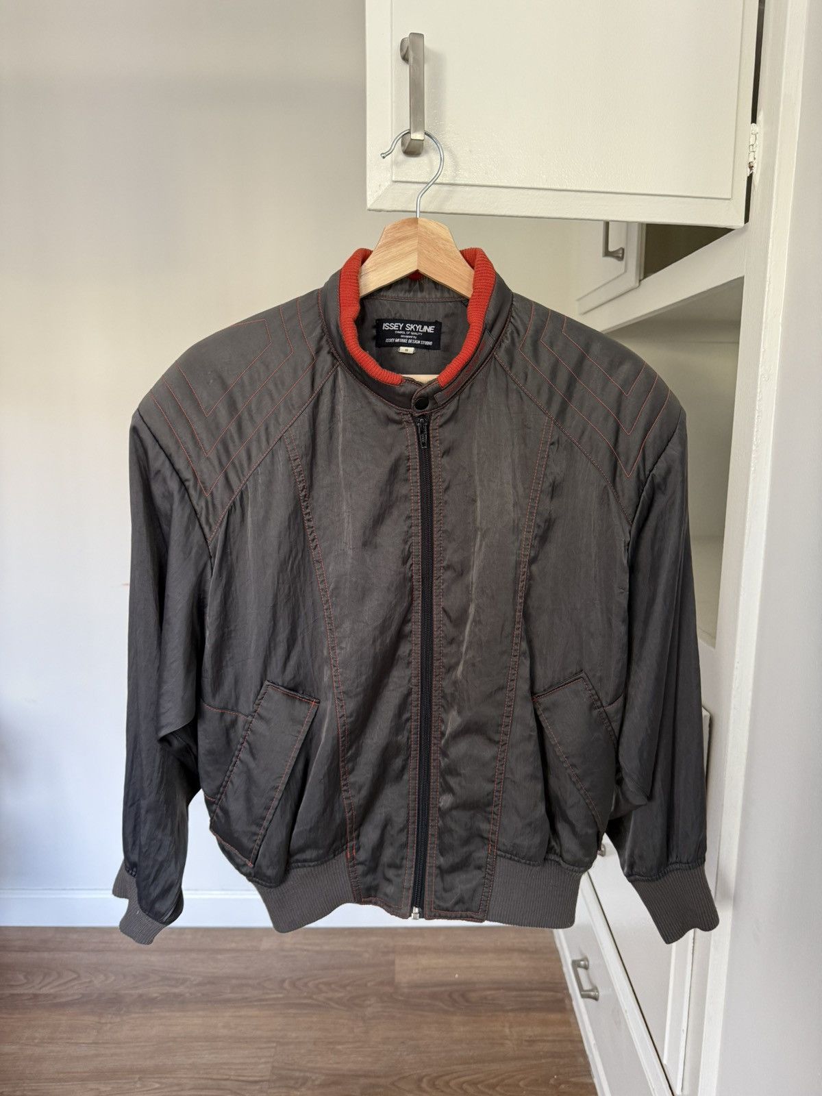 Issey Miyake 80s Issey Miyake Skyline Nylon Bomber Size US S / EU 44-46 / 1 - 2 Thumbnail