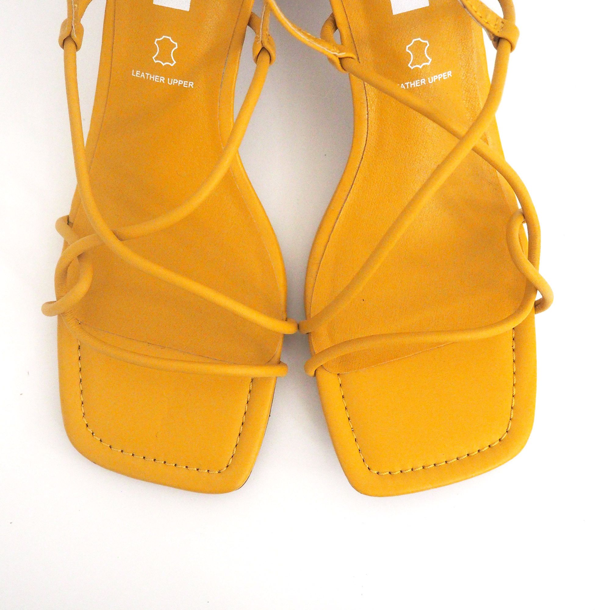 Marks & Spencer Marks & Spencer strappy leather heeled sandals in yellow Size US 8.5 / IT 38.5 - 7 Thumbnail