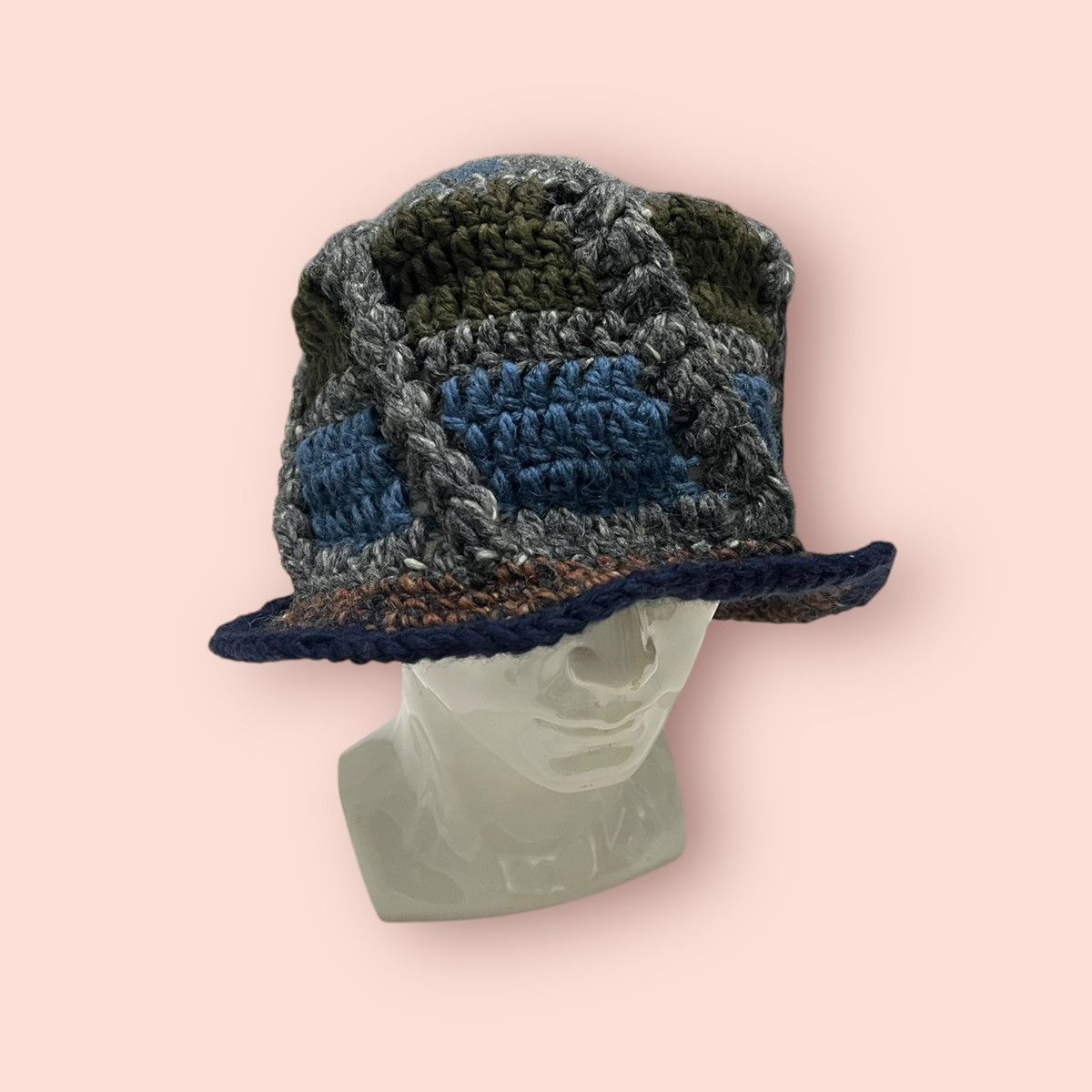 14th Addiction × Japanese Brand × Vintage VINTAGE LIGA FELIZ JAPAN CROCHET KNITTED BUCKET HAT Size ONE SIZE - 12 Thumbnail