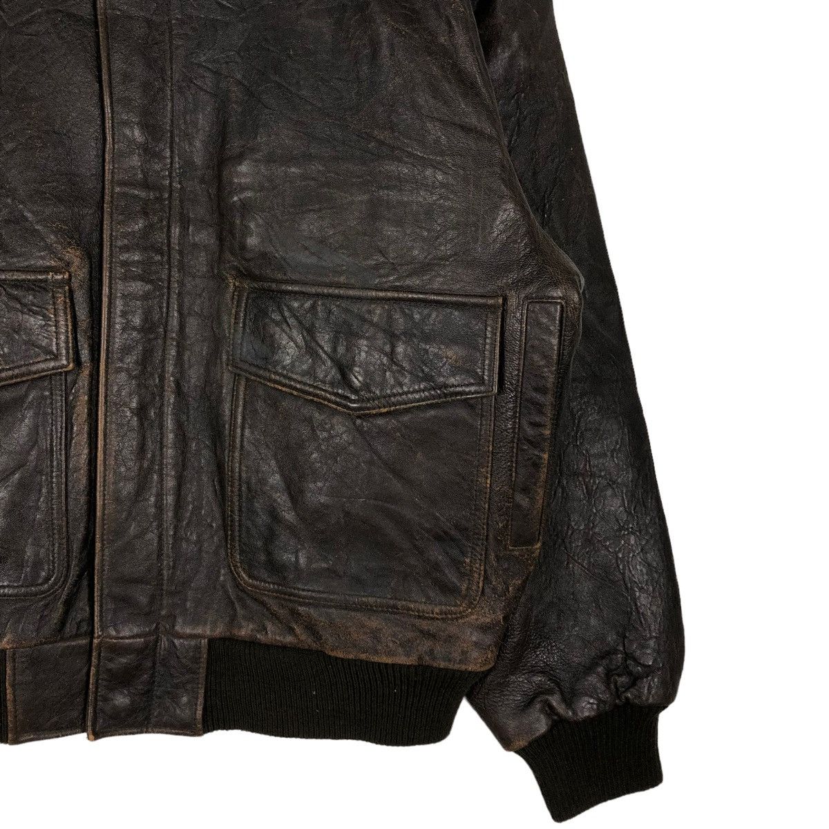 Vintage 🔥VINTAGE FLY GENUINE LEATHER JACKET BUGLE BIG LOGO Size US L / EU 52-54 / 3 - 7 Thumbnail