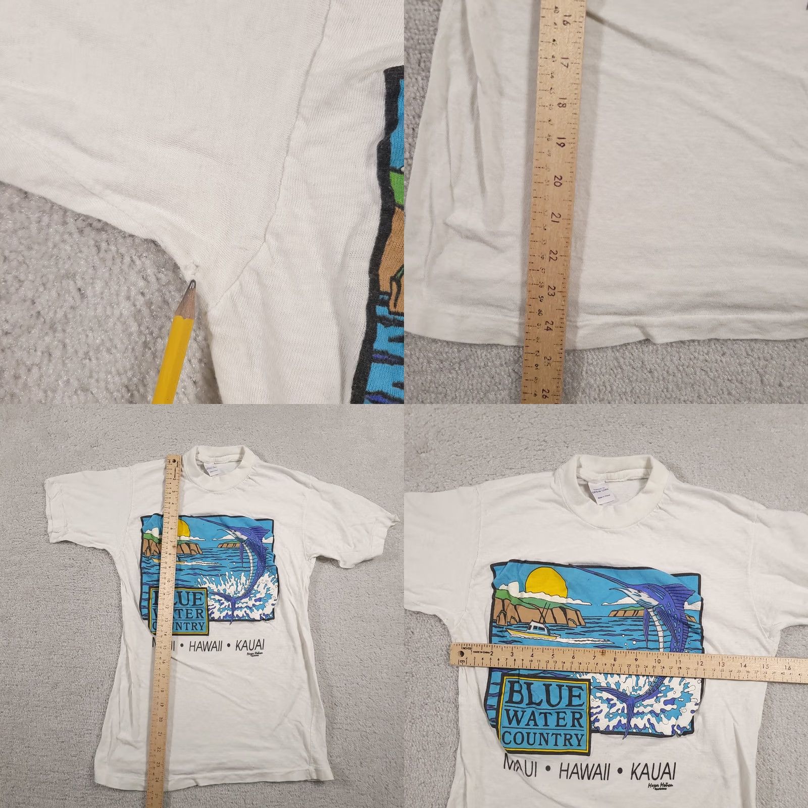Vintage VINTAGE Blue Water Country Shirt Mens Small White Hawaii Marlin Maui Kauai 90s Tee Size US S / EU 44-46 / 1 - 8 Thumbnail