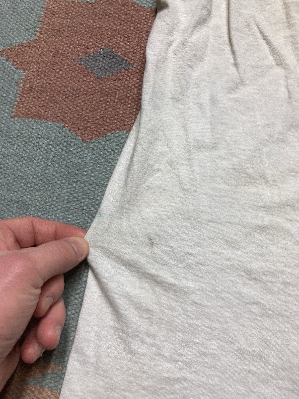 Vintage Vtg blank white tshirt v neck grunge single stitch cotton XL Size US XL / EU 56 / 4 - 9 Thumbnail
