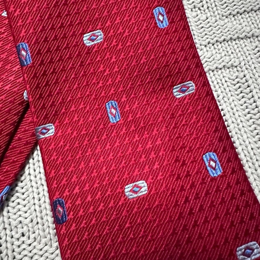 Lui di Lancetti Lancetti luxury red geometric print silk tie Size ONE SIZE - 2 Thumbnail