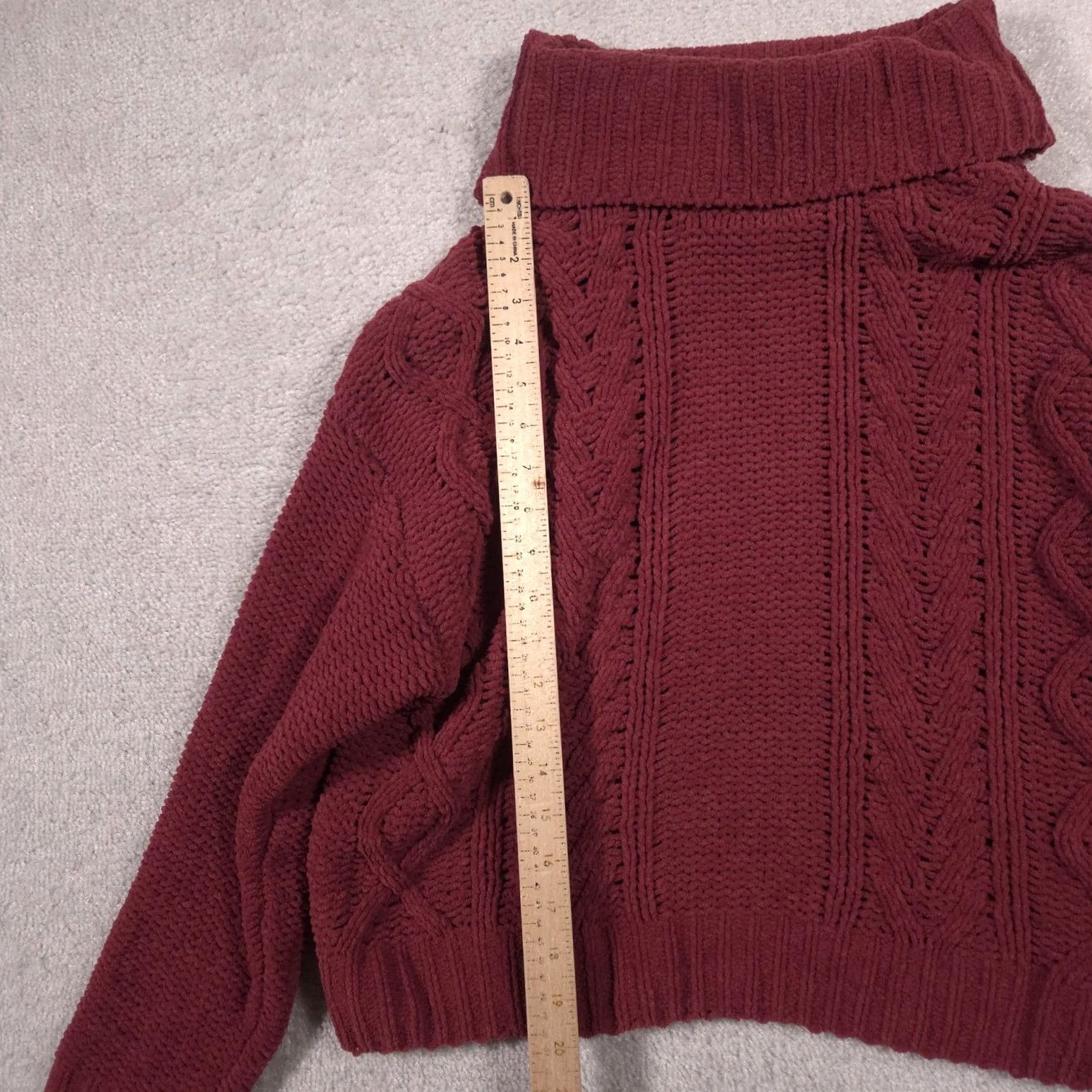 Billabong Billabong Sweater Womens M Red Cable-Knit Turtleneck Long Sleeve Pullover Size M / US 6-8 / IT 42-44 - 7 Thumbnail