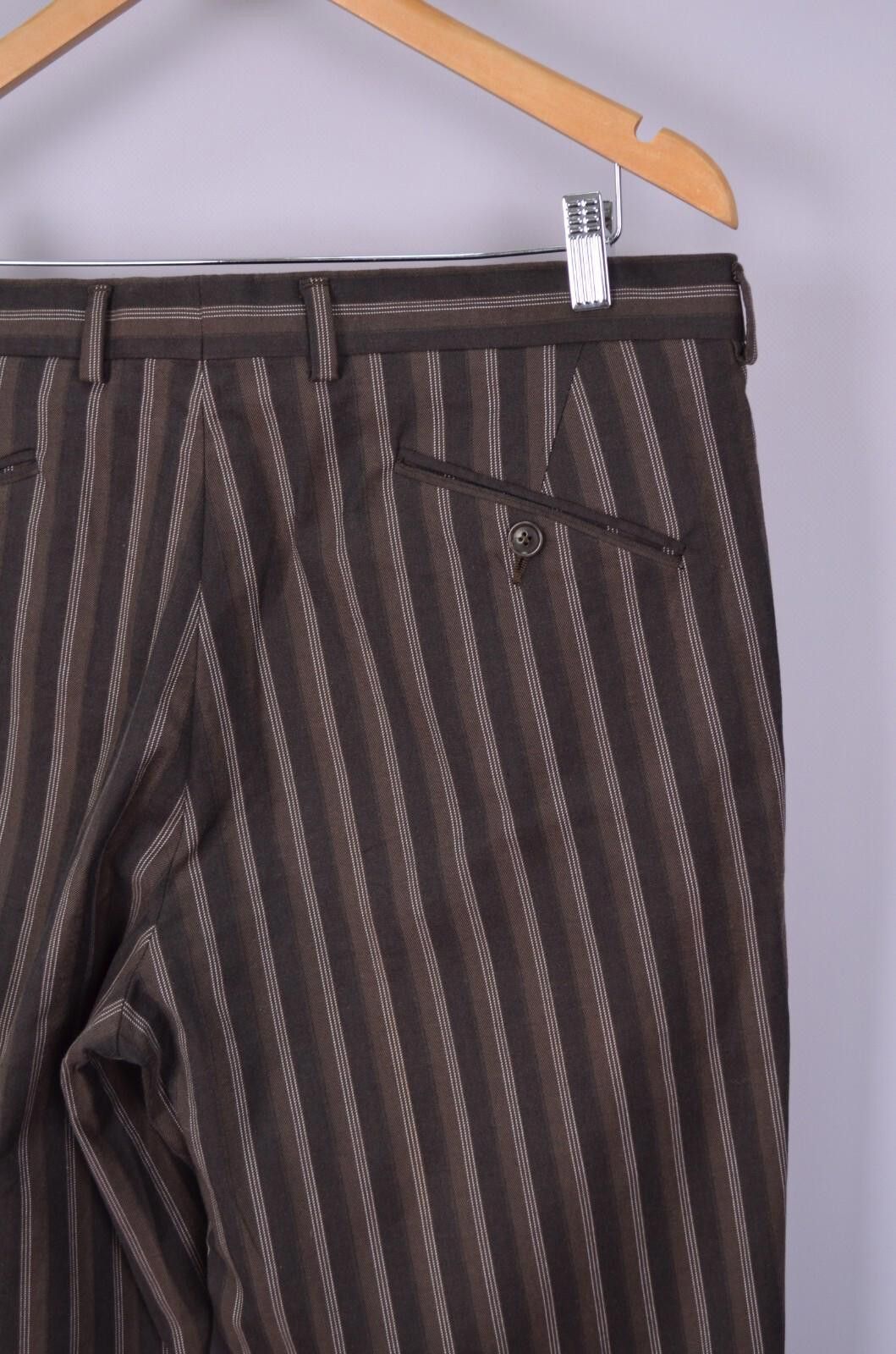 Kenzo Kenzo Mens Striped Cotton Brown Pants Size 52 W34 L34 Size US 44 / EU 60 - 6 Thumbnail