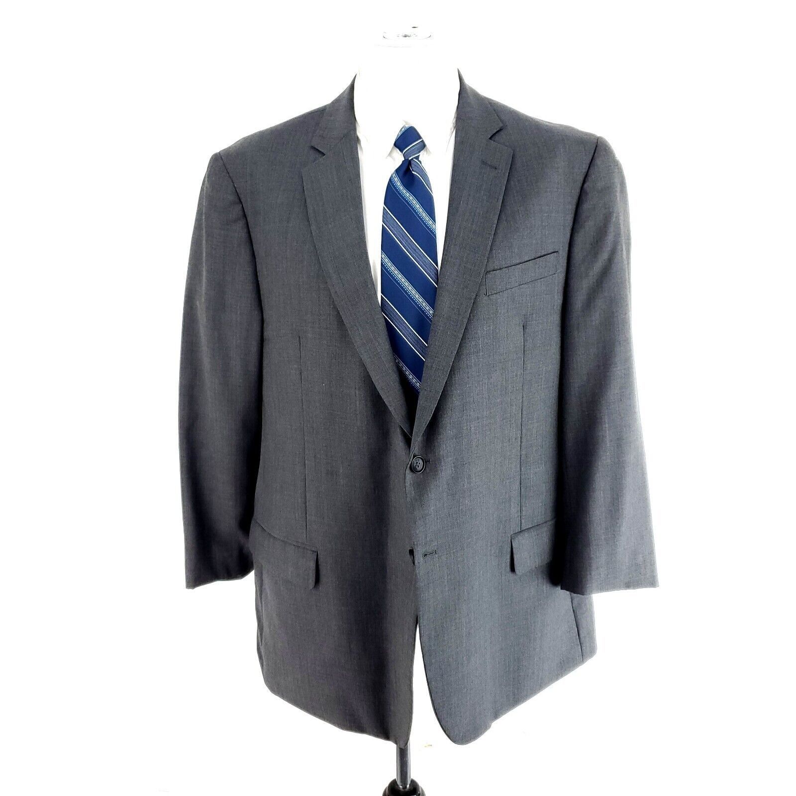 Pronto Uomo Pronto Uomo Wool 2 Button 2 Piece Suit 44R Portly Gray 40/28 Size 44R - 4 Thumbnail
