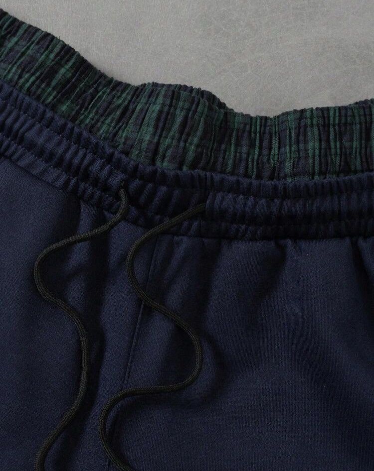 Japanese Brand Wide Leg Track Pants - Double Waistband Plaid Detail Size US 29 - 3 Thumbnail
