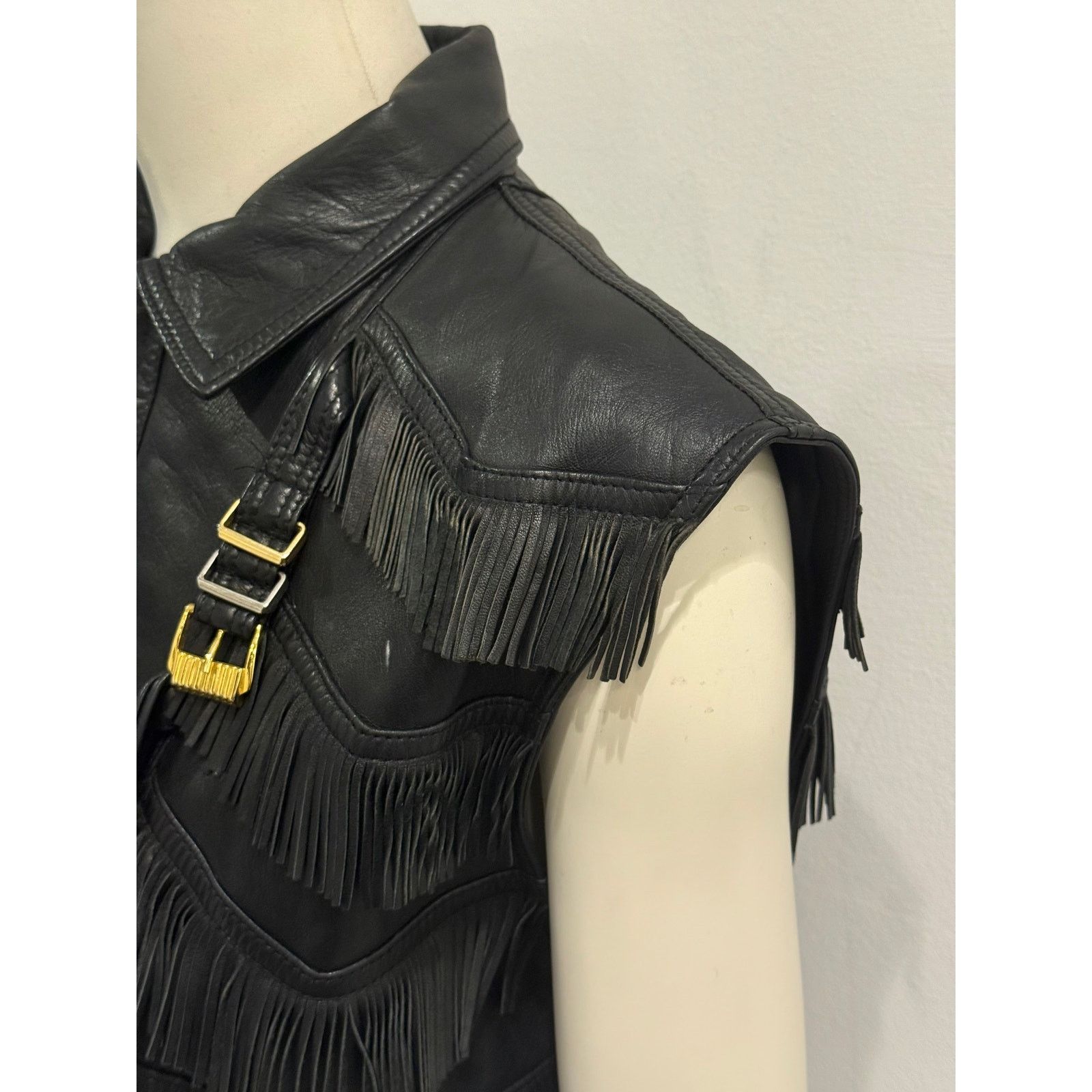 Versace A/W1992 Gianni Versace bondage fringe leather vest Size M / US 6-8 / IT 42-44 - 12 Thumbnail