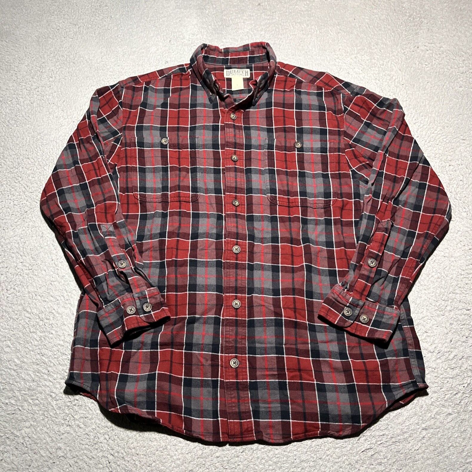 Duluth Trading Company Duluth Trading Flannel Shirt Mens Large Plaid Cotton Long Sleeve Outdoor 5084