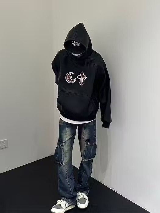 Japanese Brand × Vintage Gothic Pullover Cross Leather Hoodie Size US M / EU 48-50 / 2 - 2 Thumbnail