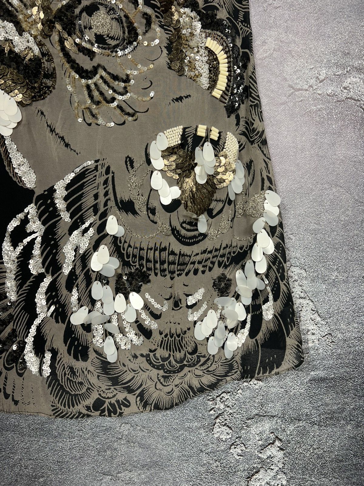 Allsaints AllSaints Silk Mesh Mini Dress With Sequin Bird Size S / US 4 / IT 40 - 3 Thumbnail