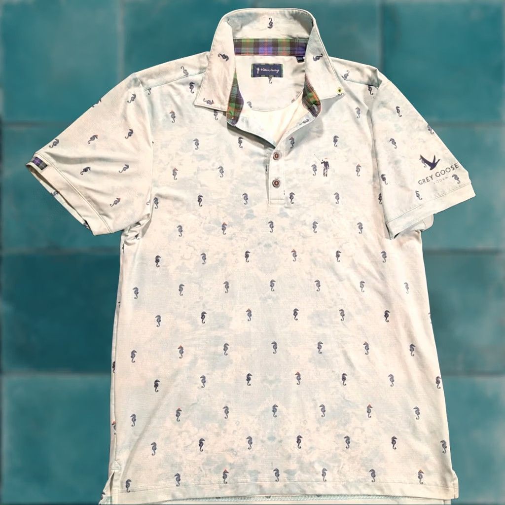 Vintage William Murray Polo Shirt Ocean Seahorses AOP Performance Golf Green Men's M Polo Shirt Ocean Seahorses AOP Golf Green Men's M Size US M / EU 48-50 / 2 - 1 Thumbnail