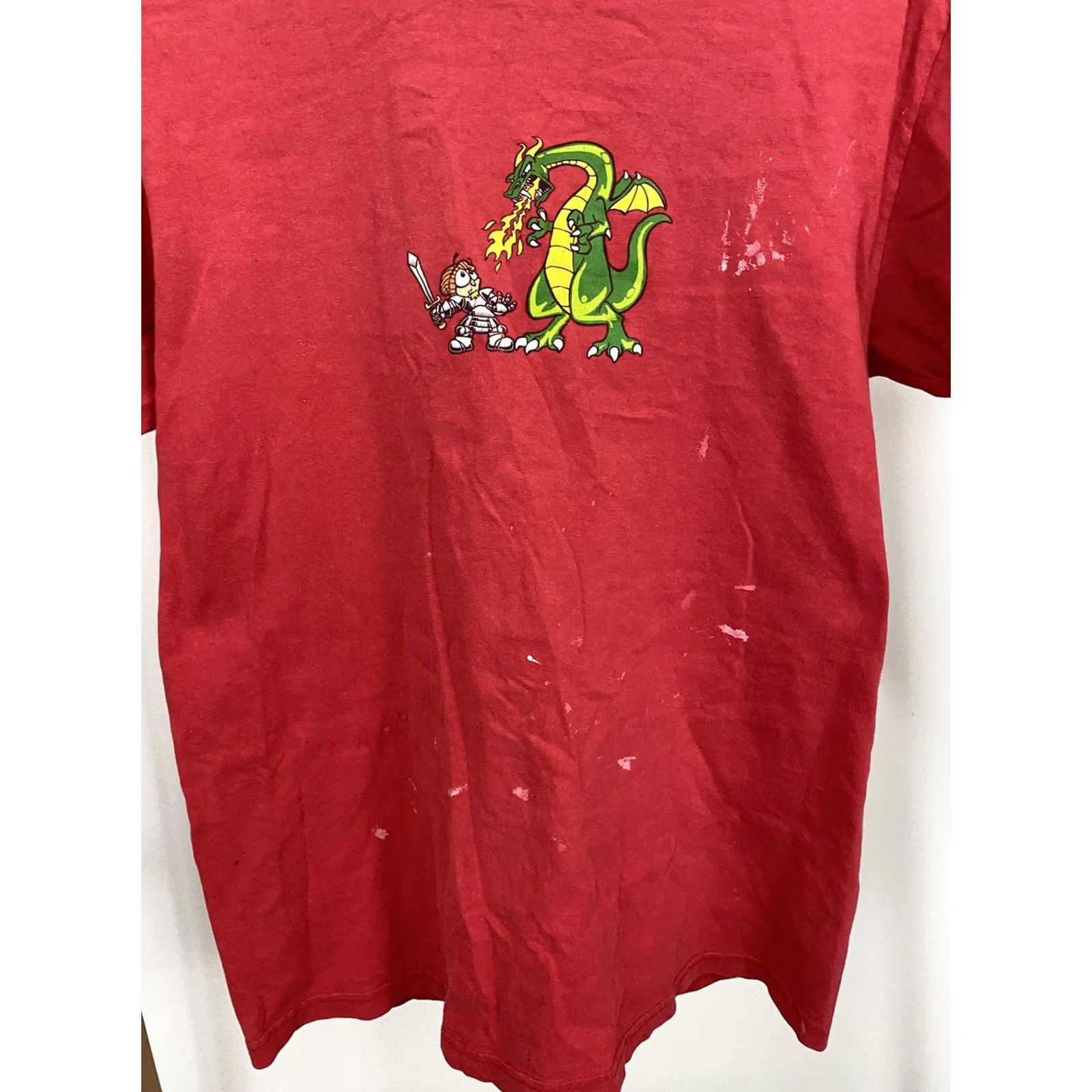 Vintage VTG To The Edge Prime Cut Dragon Skate Knight Doubled Sided Graphic T-Shirt M Mens Red Short Sleeve Size M Size US M / EU 48-50 / 2 - 8 Thumbnail