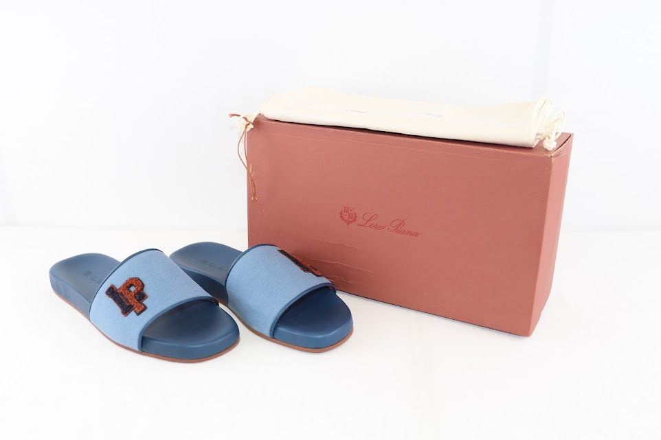 Loro Piana o1rshd1 LP College Walk Sea-Slide in Blue Size US 9 / EU 42 - 10 Thumbnail