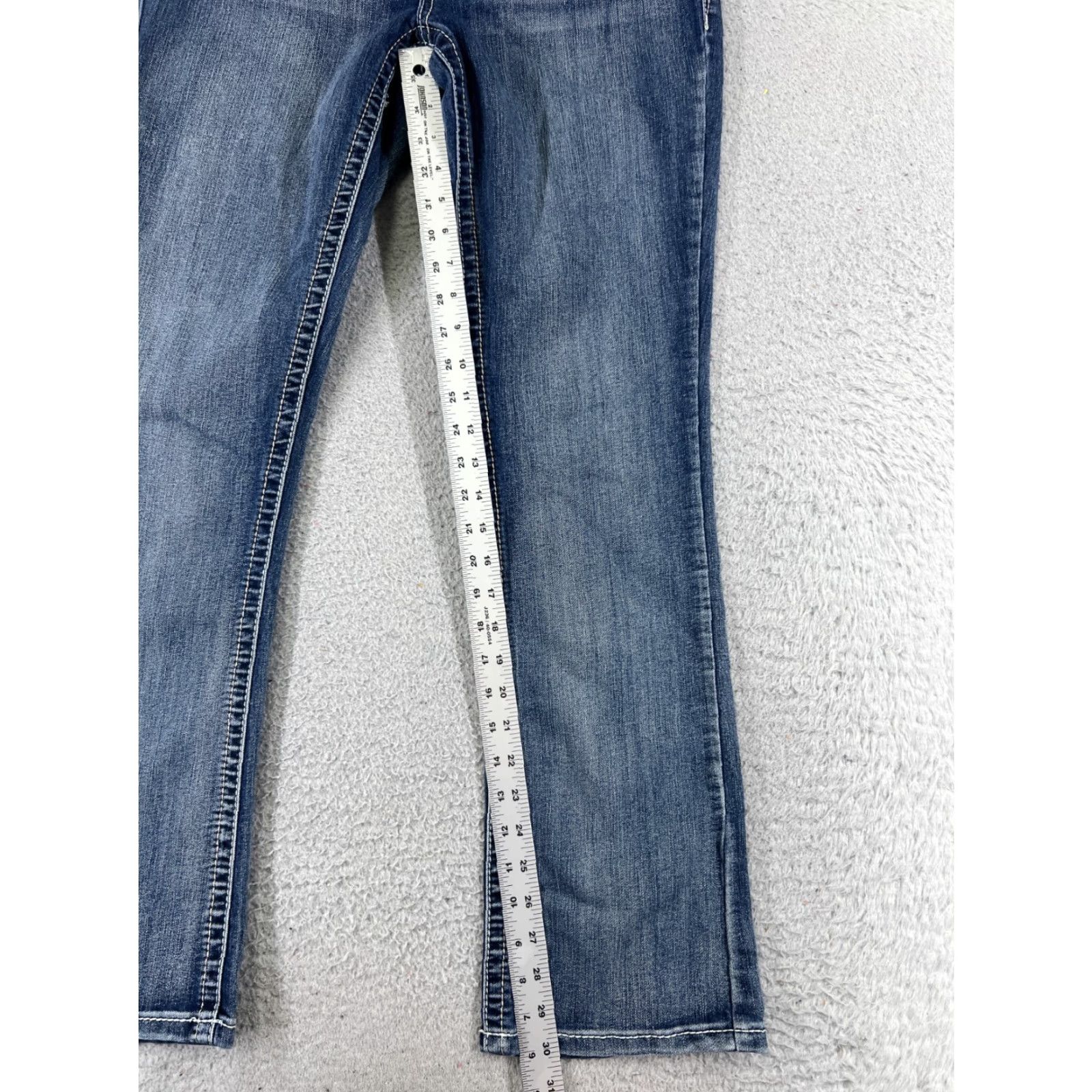 Vintage Maurines Women's Bootcut Jeans Size 9 Low Rise Blue Denim Western Embroidered, Stretch Size 30" / US 8 / IT 44 - 7 Thumbnail