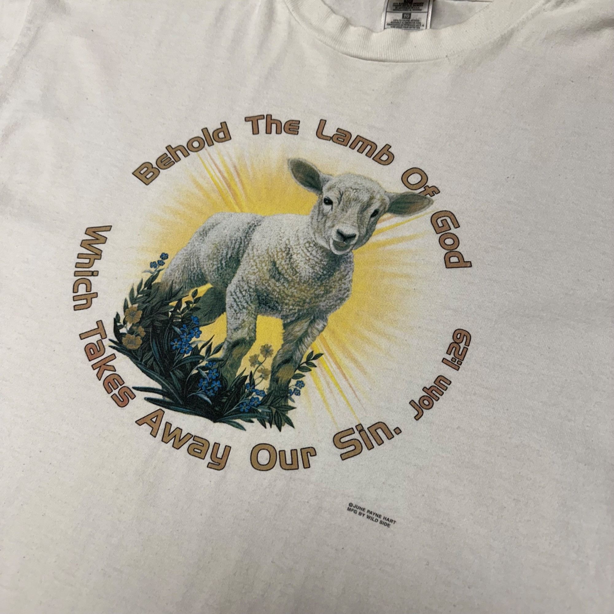 Vintage Vintage Behold The Lamb Of God Jesus Religious Shirt Size US L / EU 52-54 / 3 - 3 Thumbnail