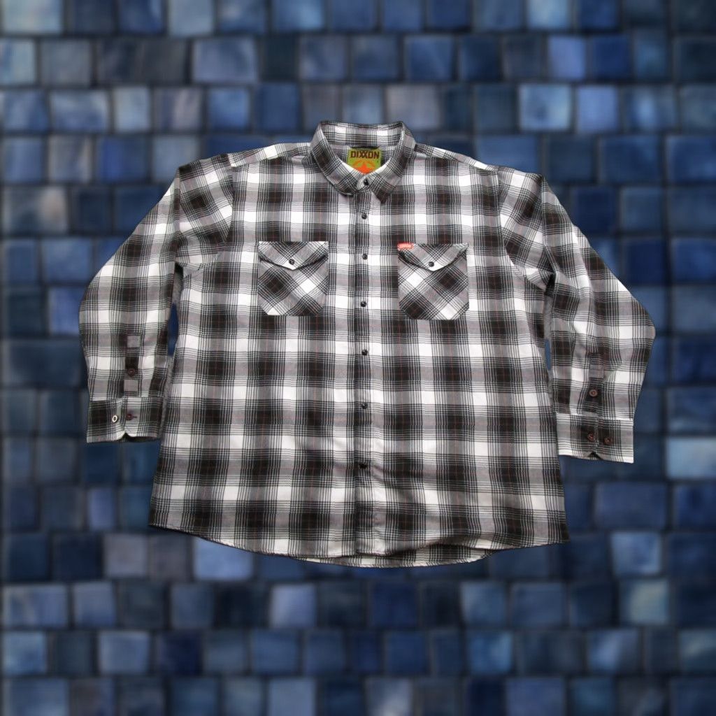 Vintage Dixxon Arthur Black White Plaid Snap Up Flannel Shirt Men's Size 4X Read Size US XXL / EU 58 / 5 - 1 Thumbnail