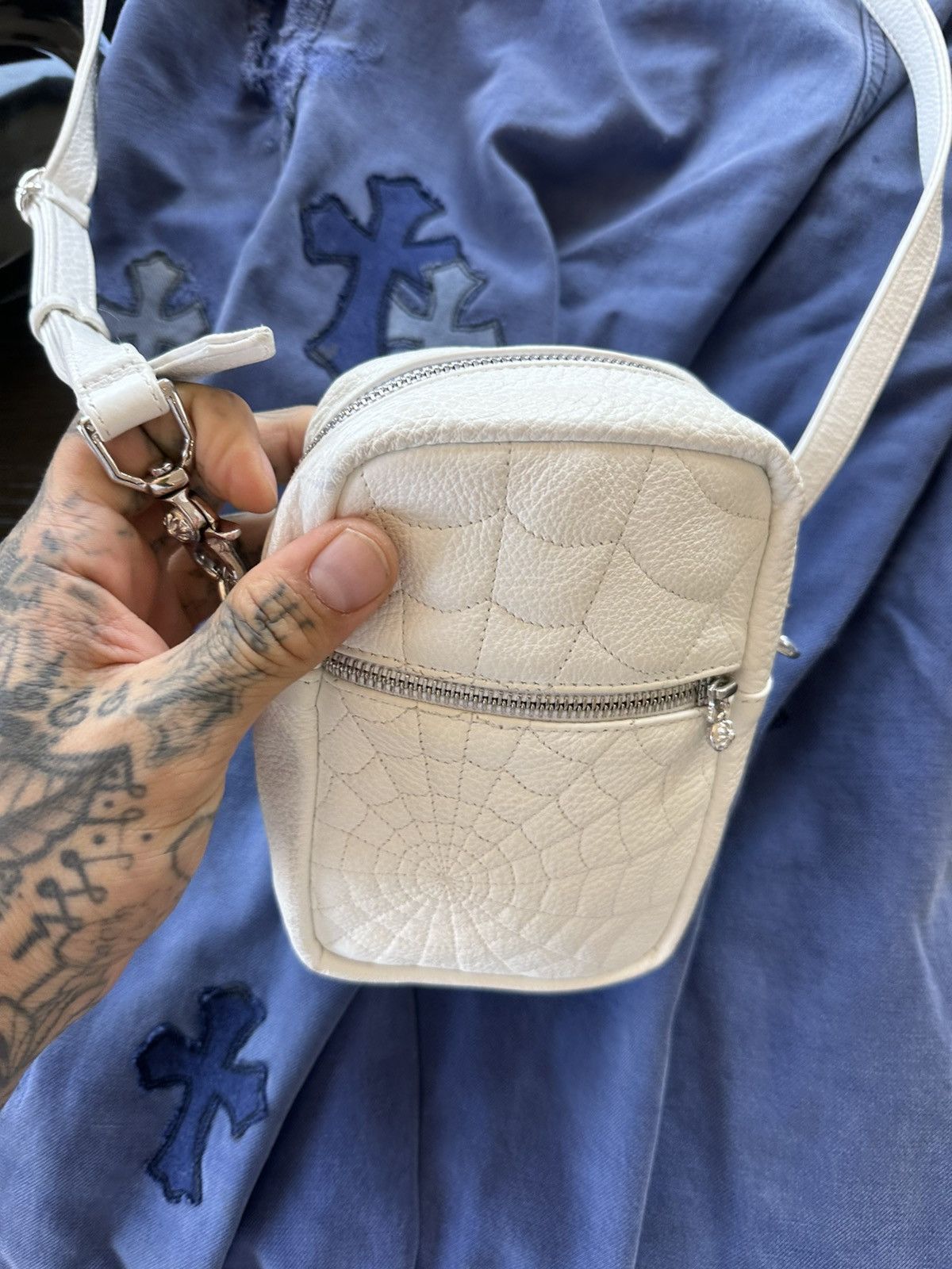 Chrome Hearts Chrome Hearts SPIDER WEB LEATHER Cross Body Travel Bag NEW Size ONE SIZE - 2 Thumbnail