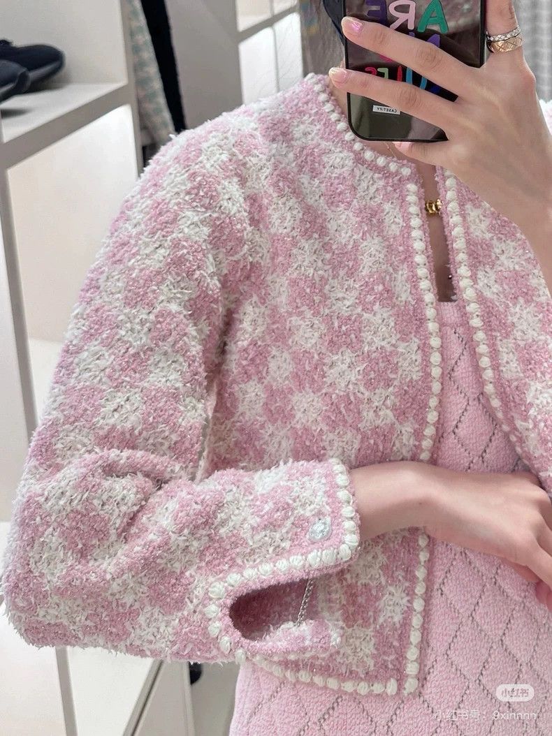 Chanel Chanel 23s spring and summer pink checkerboard checkered d Size XXS / US 00 / IT 34 - 8 Thumbnail