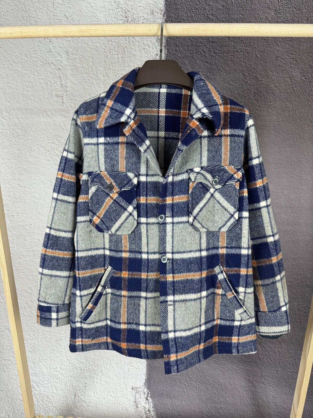 Flannel × Fox Brothers × Vintage Cecil Fox vintage 90s heavy flannel checkered shirt Size US L / EU 52-54 / 3 - 1 Thumbnail