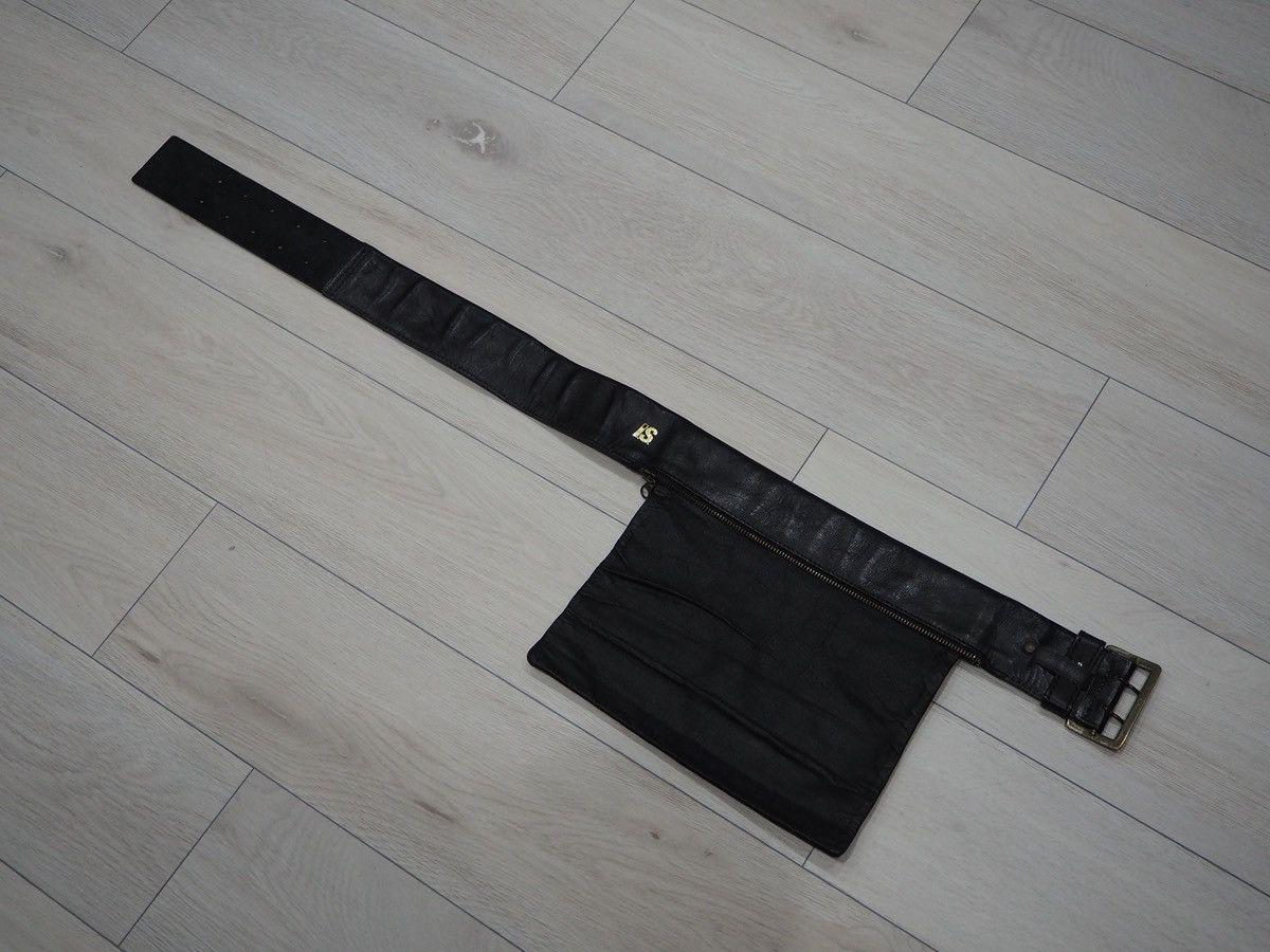 Issey Miyake Rare 80s I.S. Issey Miyake Convertible Zipper Leather Belt Size ONE SIZE - 7 Thumbnail