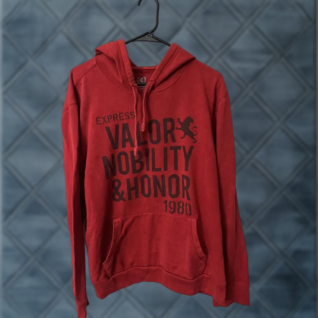 Express Express Hoodie Men’s XL Red - Pullover Graphic Print Hoodie - Kangaroo Pocket - Logo - City Modern American - XXX Size US XL / EU 56 / 4 - 1 Thumbnail