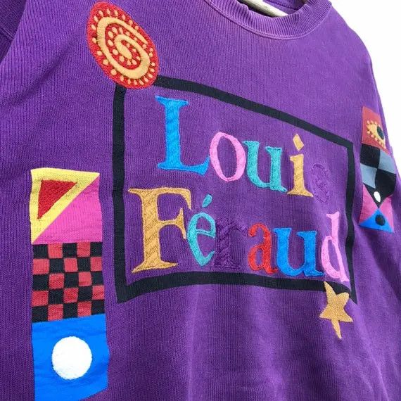 Louis Feraud Vtg LOUIS FERAUD PARIS Pop Art Embroidery Sweatshirt Size L / US 10 / IT 46 - 5 Thumbnail