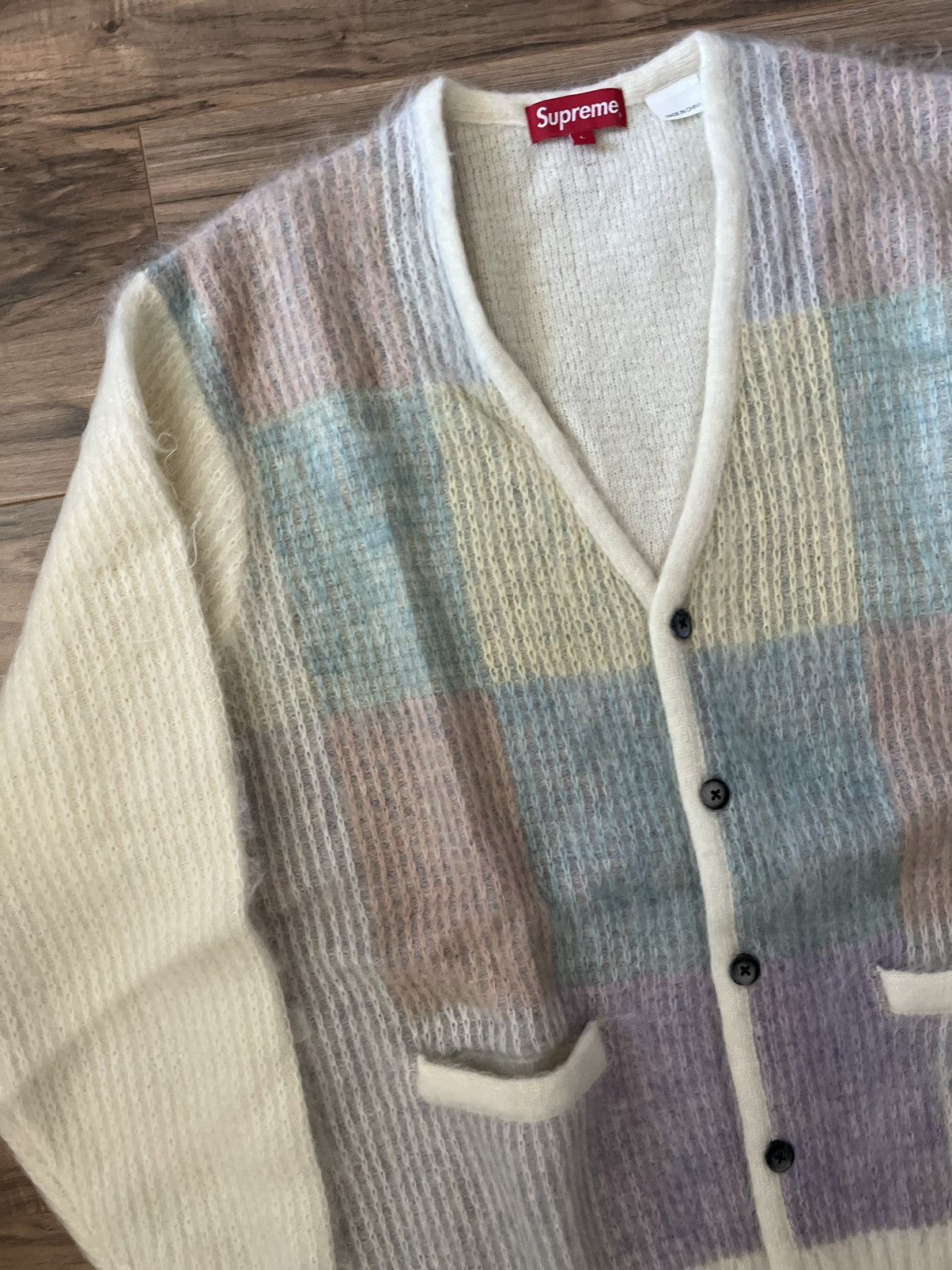 Supreme Supreme Brushed Grid Cardigan Size US L / EU 52-54 / 3 - 3 Thumbnail
