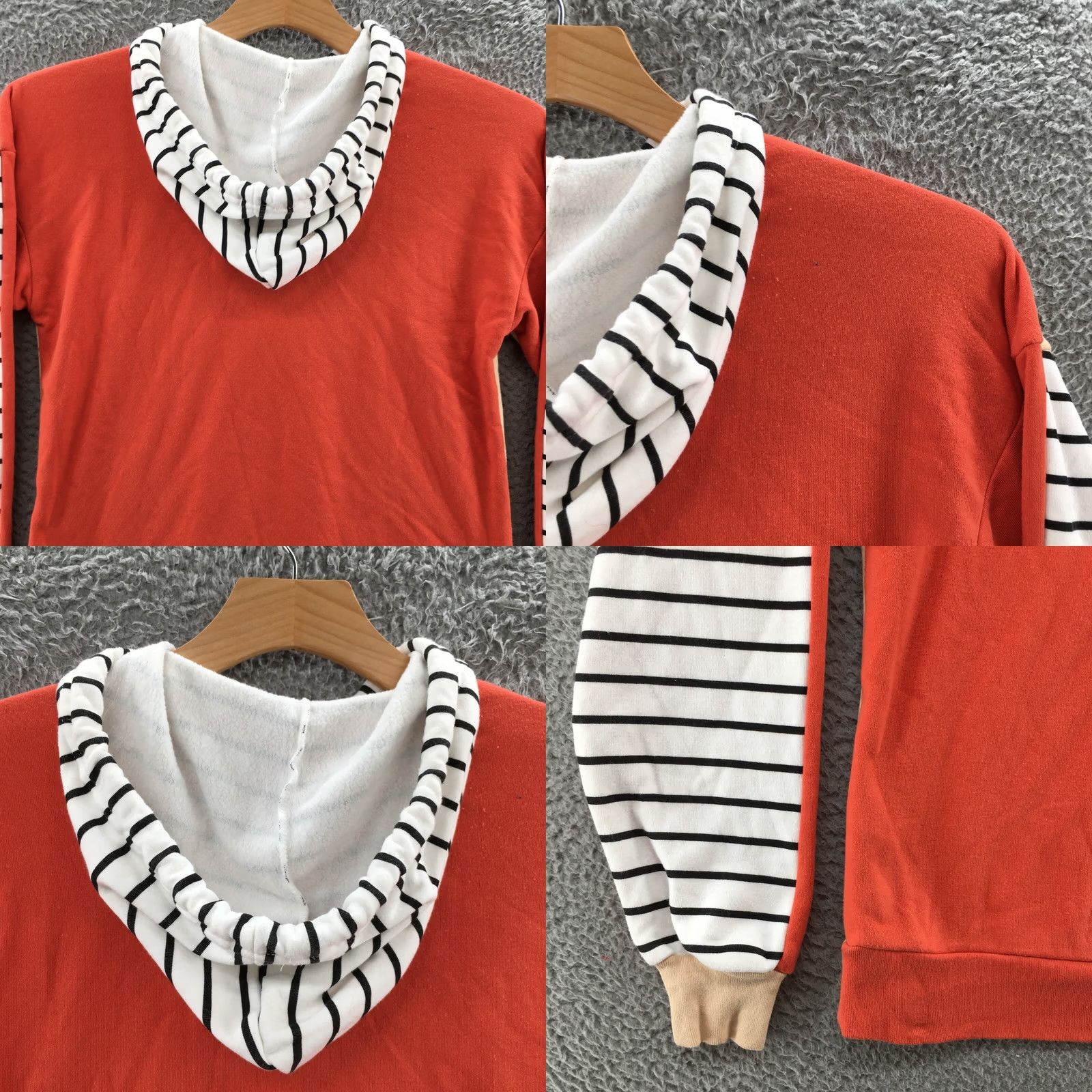 BKE BKE Hoodie Womens XS Red Orange Cotton Hooded Long Sleeve Pullover Shirt Mens Womens Girl Boy Size XS / US 0-2 / IT 36-38 - 9 Thumbnail
