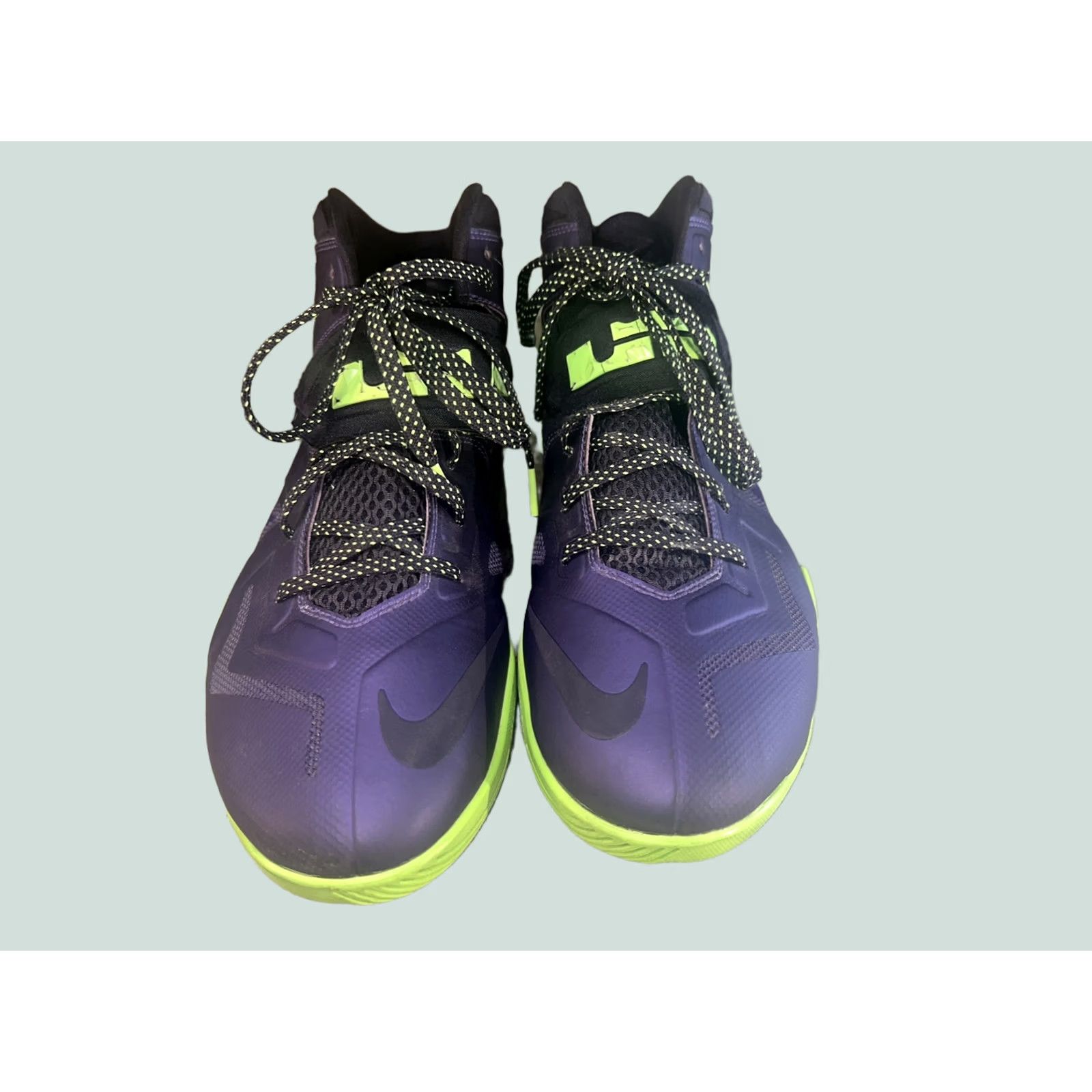 Nike Nike LeBron Zoom Soldier VII Sneaker Mens 14 Purple Lime 2013 90s Colorful Sports Basketball Shoes Size US 14 / EU 47 - 1 Thumbnail