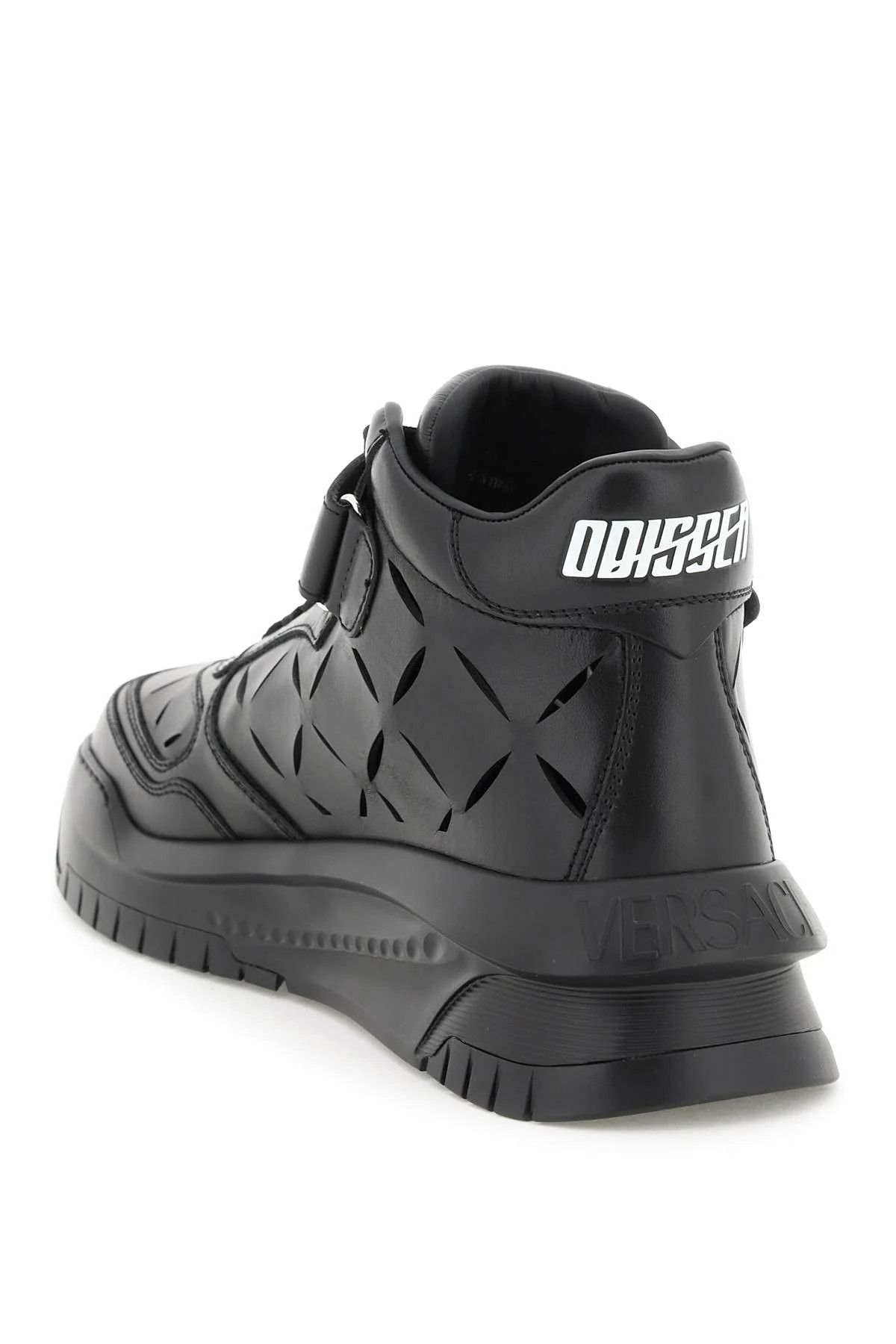 Versace VERSACE High Top Cut Out Leather Logo Fashion Sneakers Size US 11 / EU 44 - 4 Thumbnail