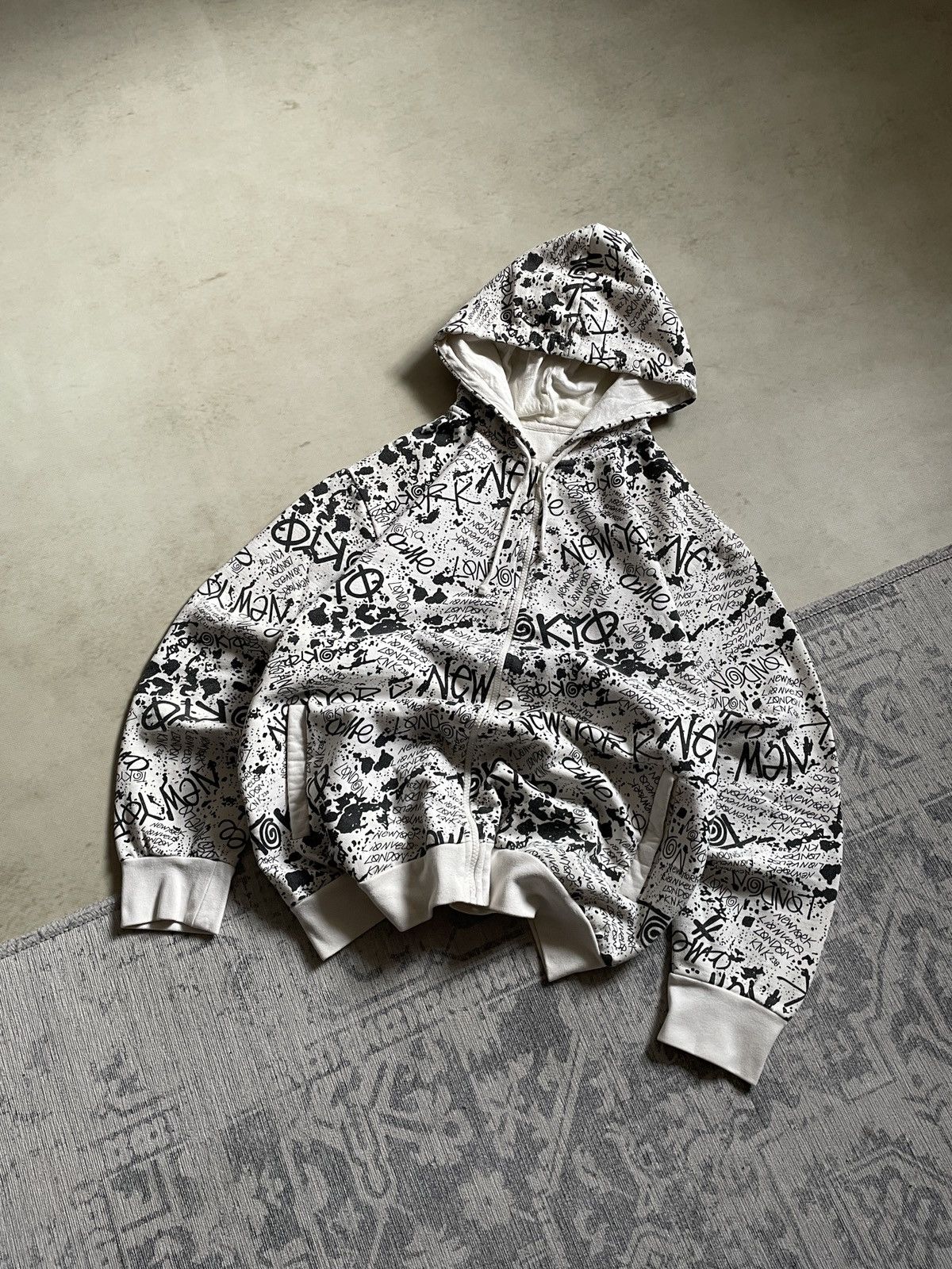 【U LAN】(UNISEX) Moto Vintage Pigment Sweatshirt Vintage Peanuts