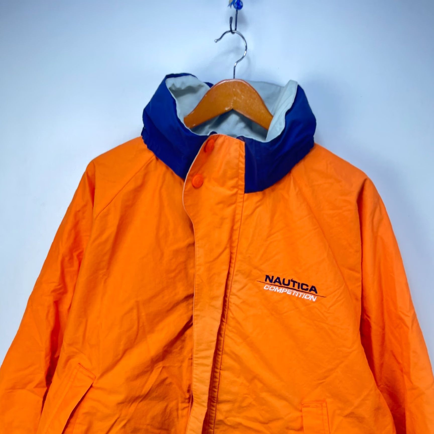 Nautica VINTAGE Nautica Windbreaker Jacket Men's XL Orange 90s - Logo, Nylon, Polyester lining, Regular fit, Solid, Casual Jacket Size US XL / EU 56 / 4 - 2 Thumbnail