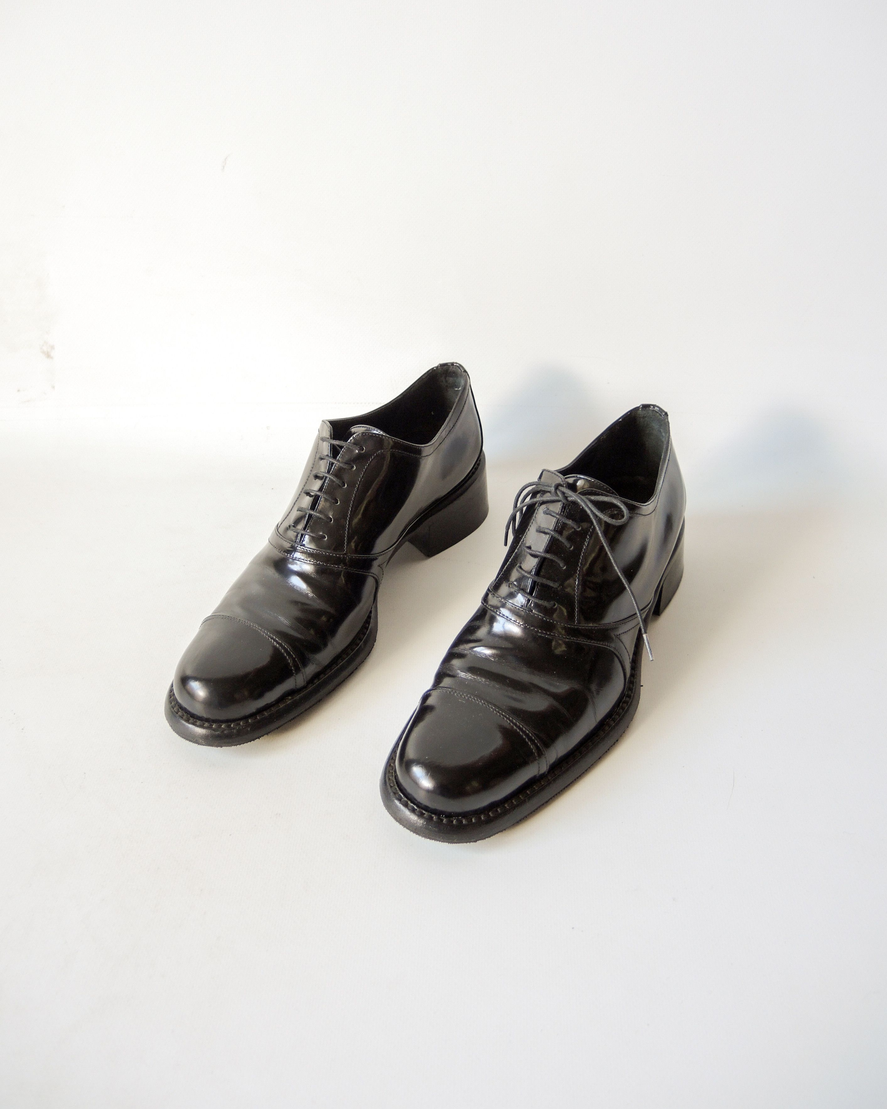 Prada Prada Black Patent Leather Oxford Shoes – Made in Italy Size US 9 / IT 39 - 3 Thumbnail