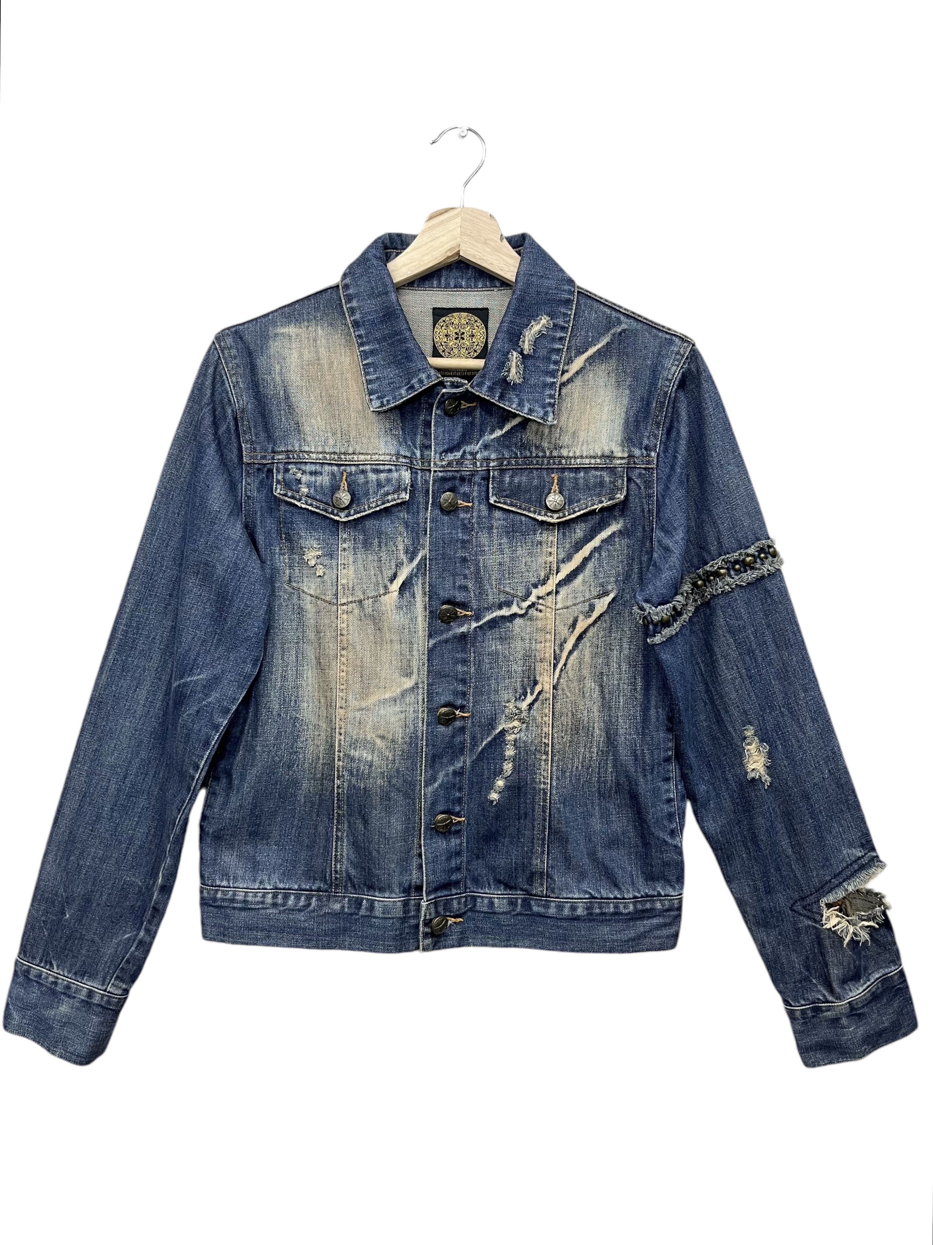If Six Was Nine × Japanese Brand × Seditionaries Vtg MIDAS Seditionaries Rusty Mudwash Clawmark Denim Jacket Size S / US 4 / IT 40 - 2 Thumbnail