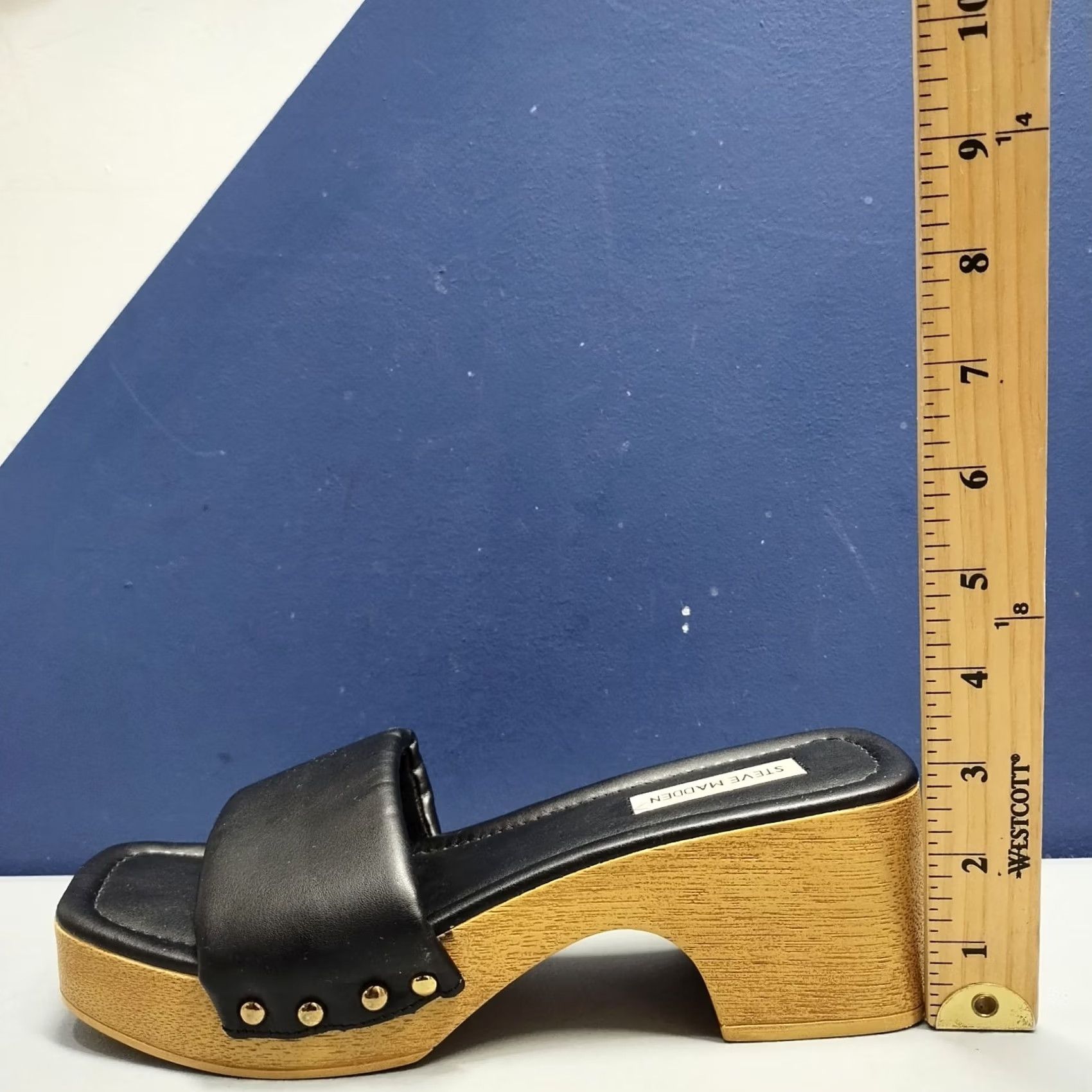 Steve Madden Steve Madden Chana Woody Platform Slide Sandals Womens US 9 Black Brown Open Toe Size Womens Size US 9 / IT 39 - 8 Thumbnail